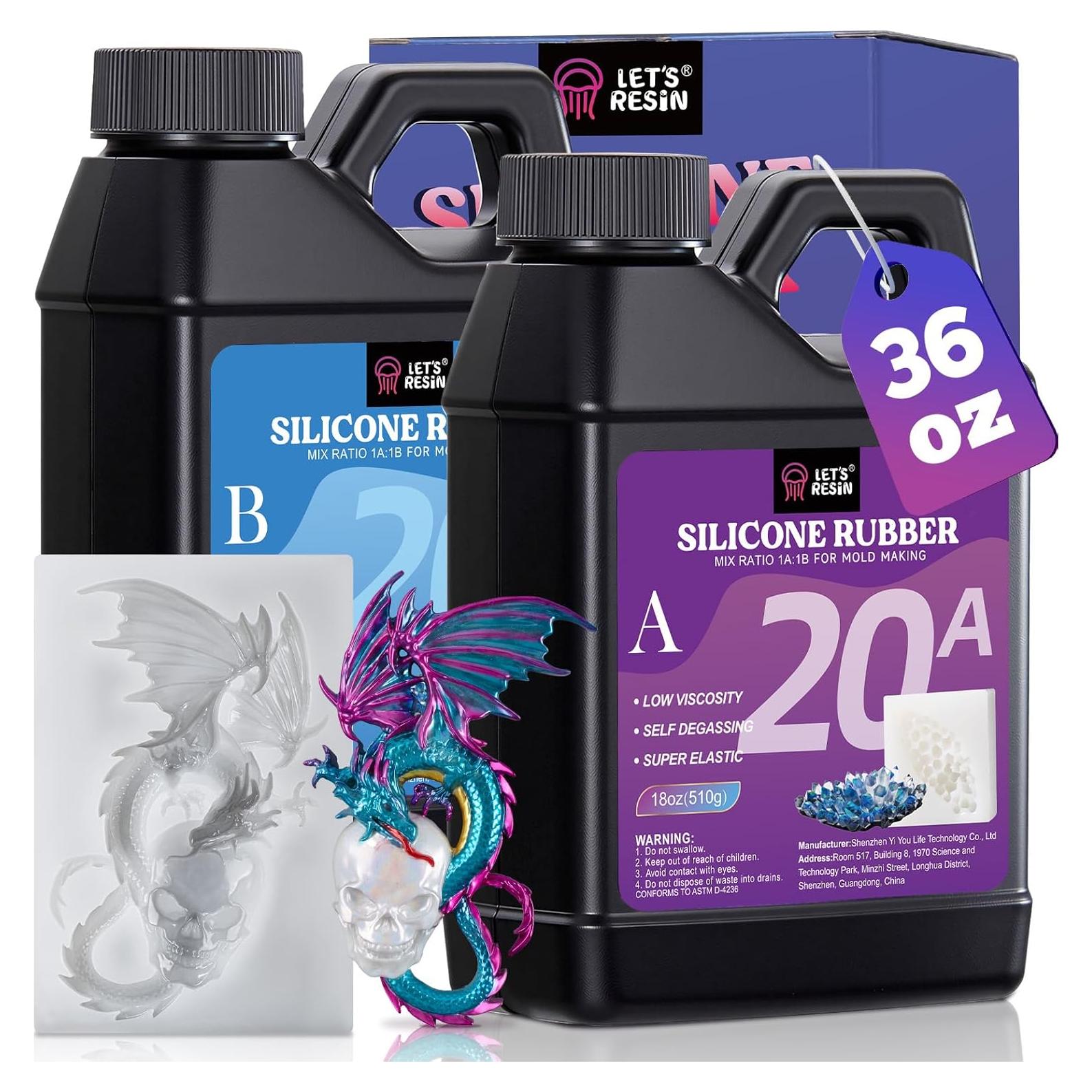 Kit de Moldes de Silicona Let's Resin 1.02kg 36oz 20A Transparente