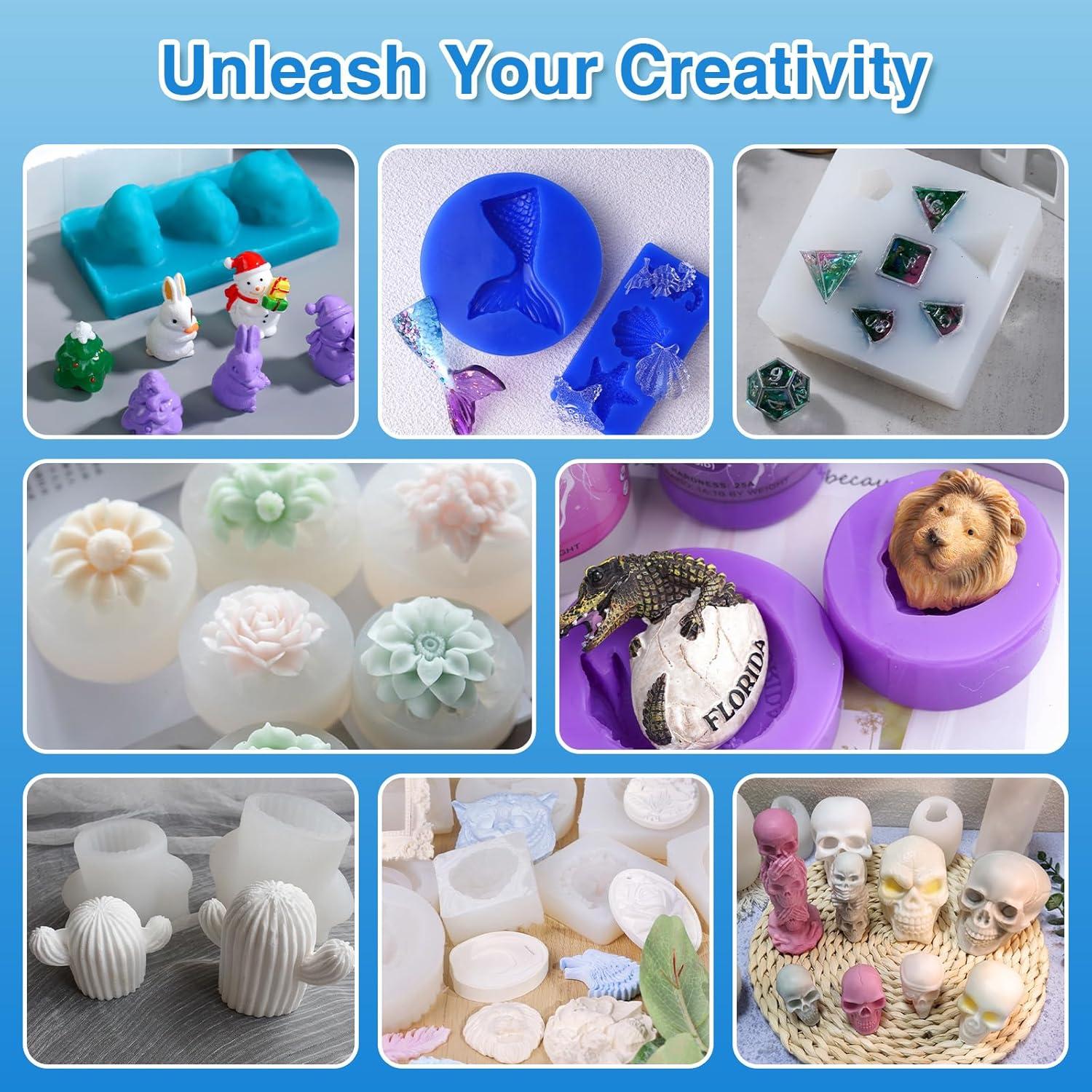 Kit de Moldes de Silicona Let's Resin 1.02kg 36oz 20A Transparente