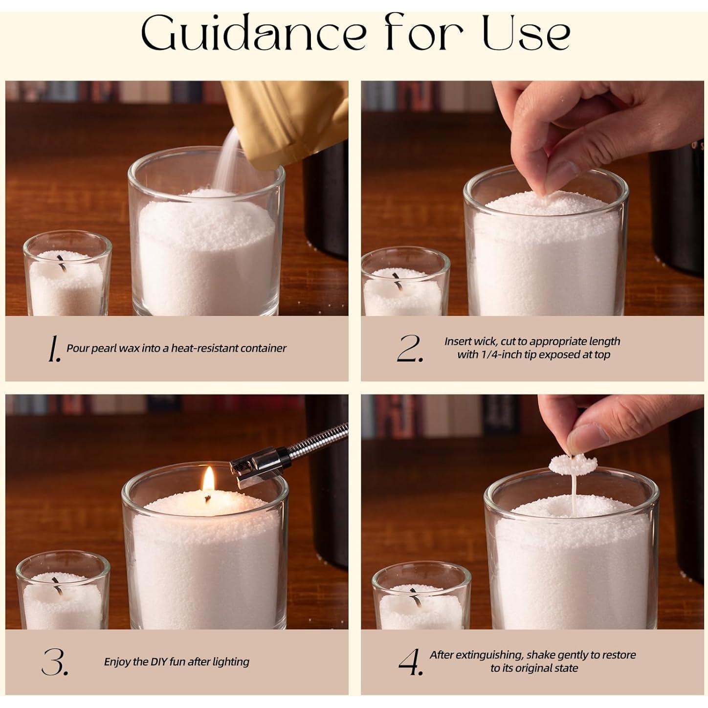 Kit de Fabricación de Velas Perladas KONNI 300 g con 15 Mechas