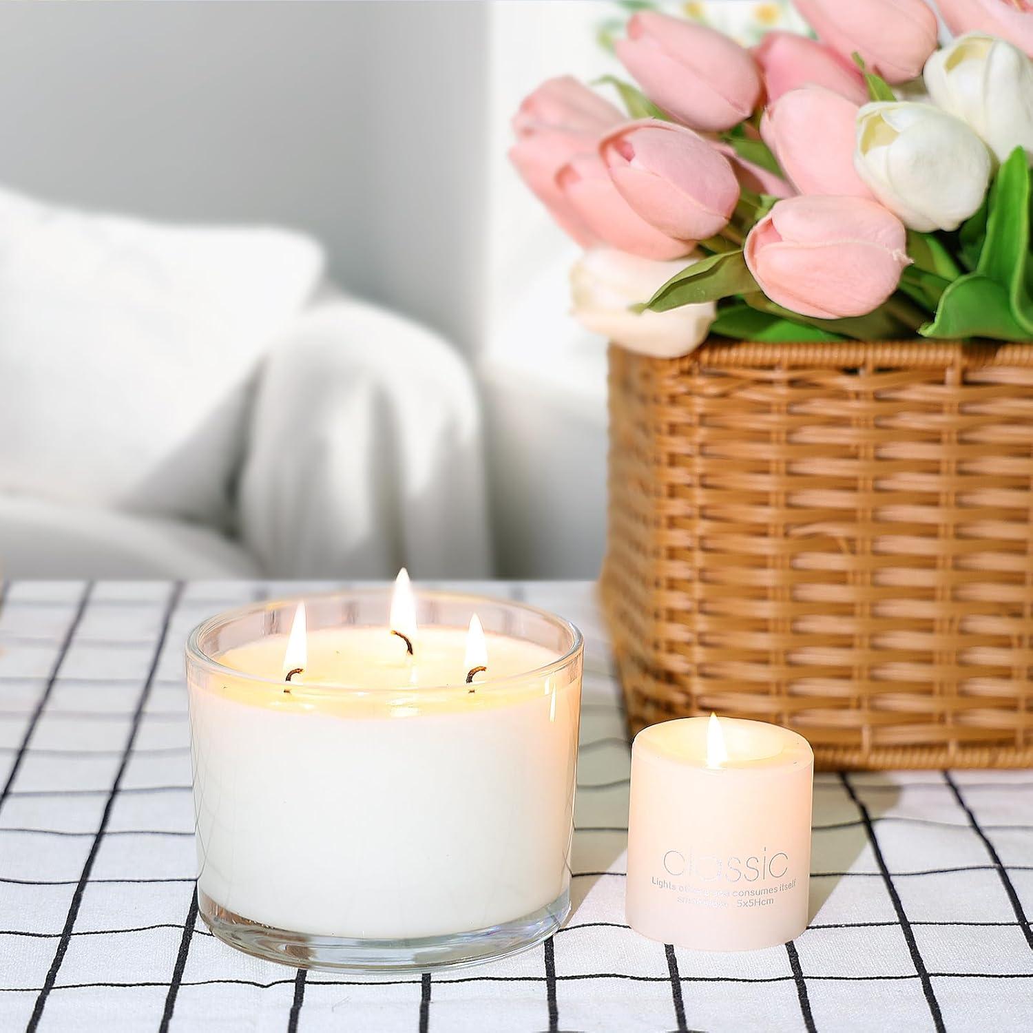 Jarras de Vela de Vidrio SUPMIND 16oz - 6 Paquetes con Tapa