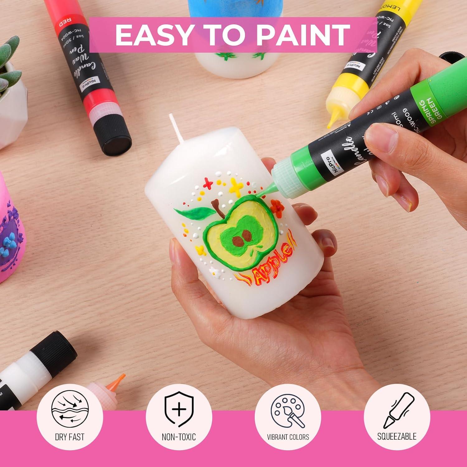 Bolígrafo de Cera para Velas Nicpro 24 Colores 30 ml