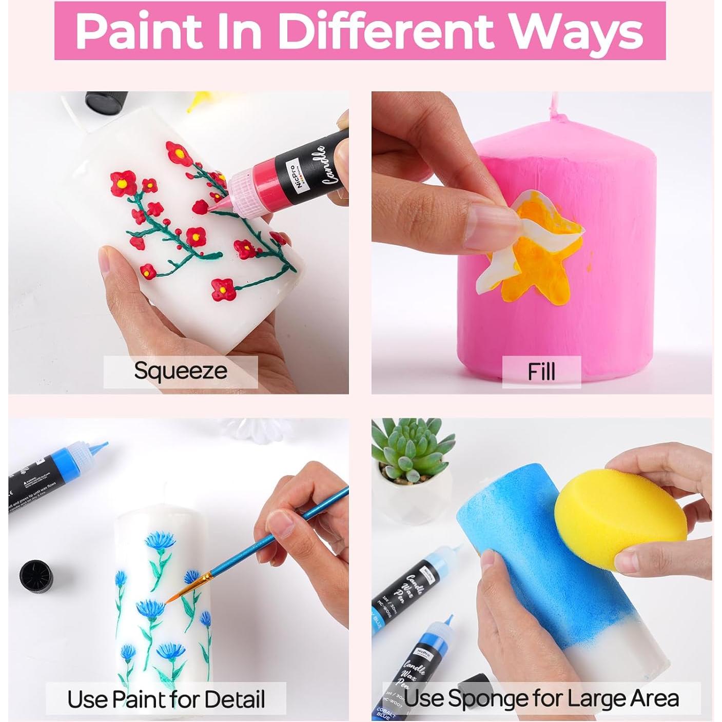 Bolígrafo de Cera para Velas Nicpro 24 Colores 30 ml