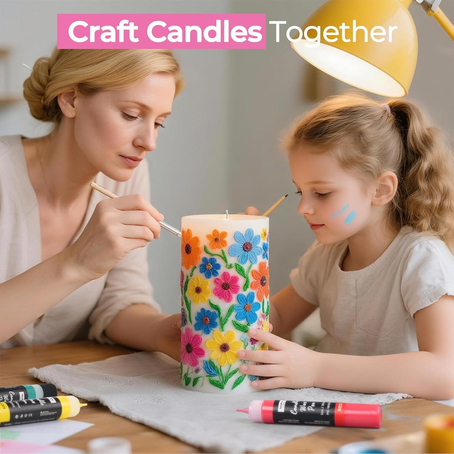 Bolígrafo de Cera para Velas Nicpro 24 Colores 30 ml