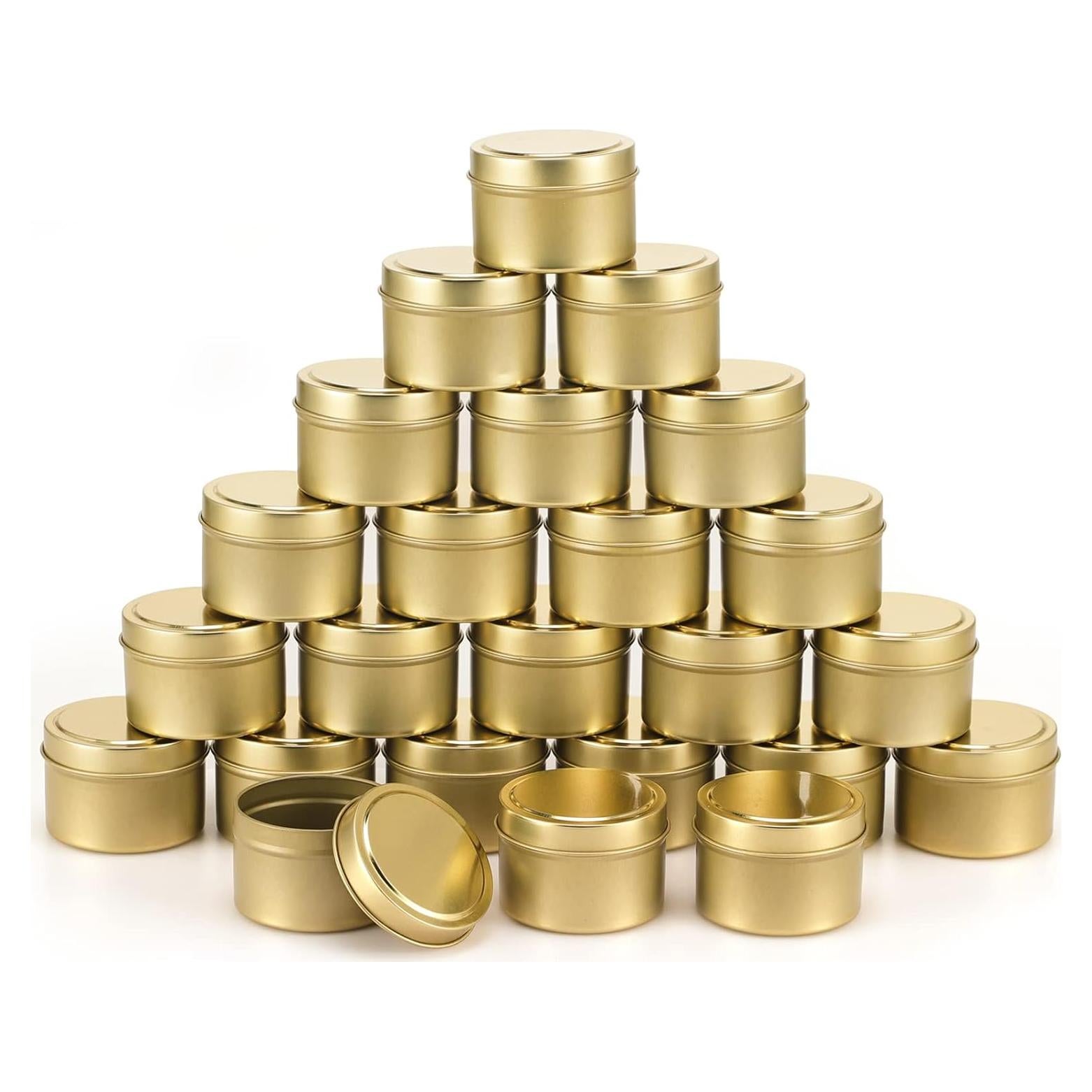 Latas de Vela Doradas SONVIIBOX 24pcs 120ml DIY Navidad