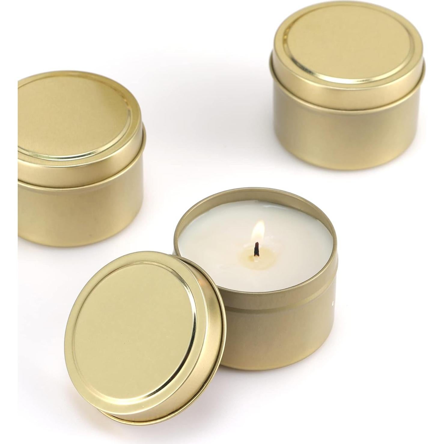 Latas de Vela Doradas SONVIIBOX 24pcs 120ml DIY Navidad