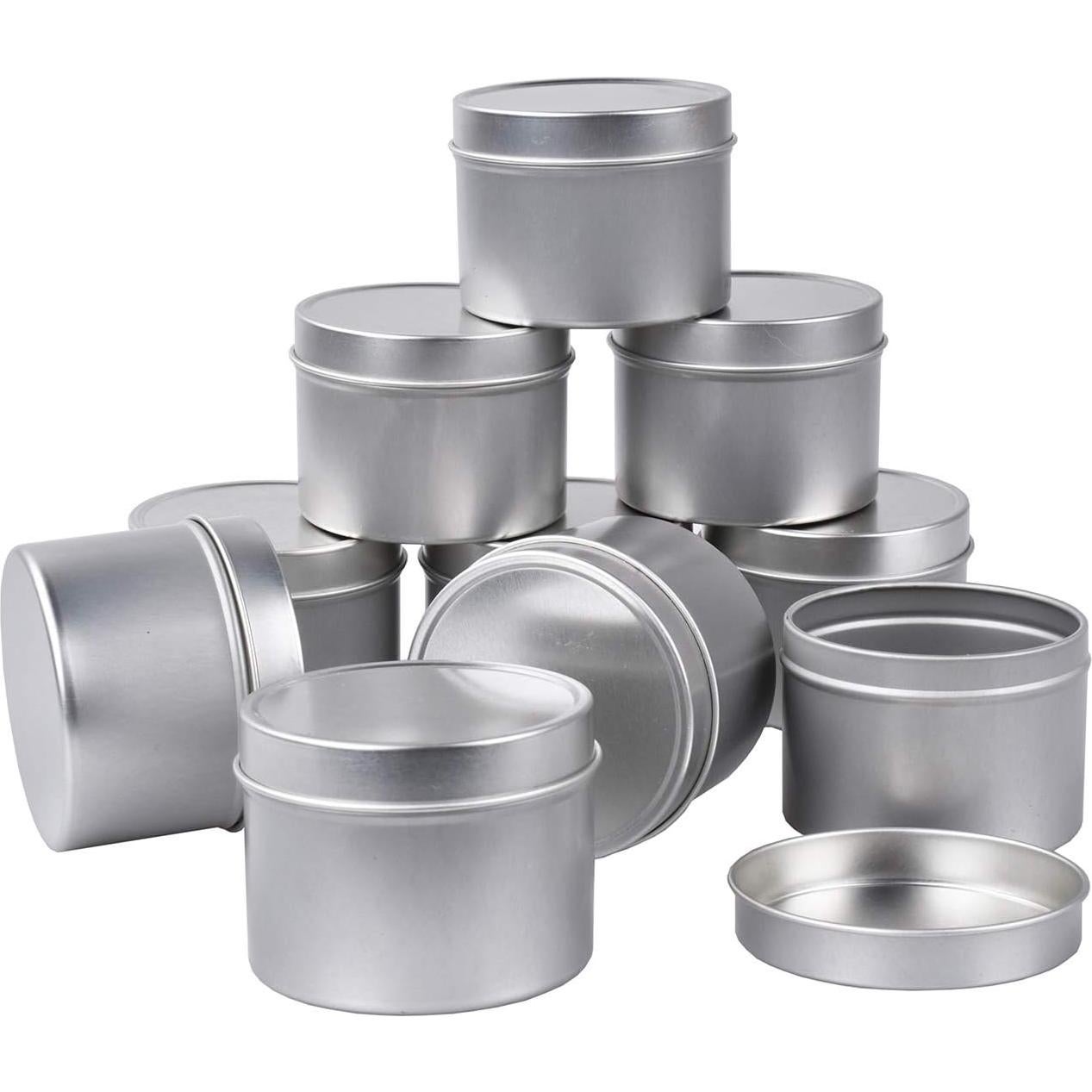 Kit de 30 Latas para Velas EVINIS 114ml Plateadas