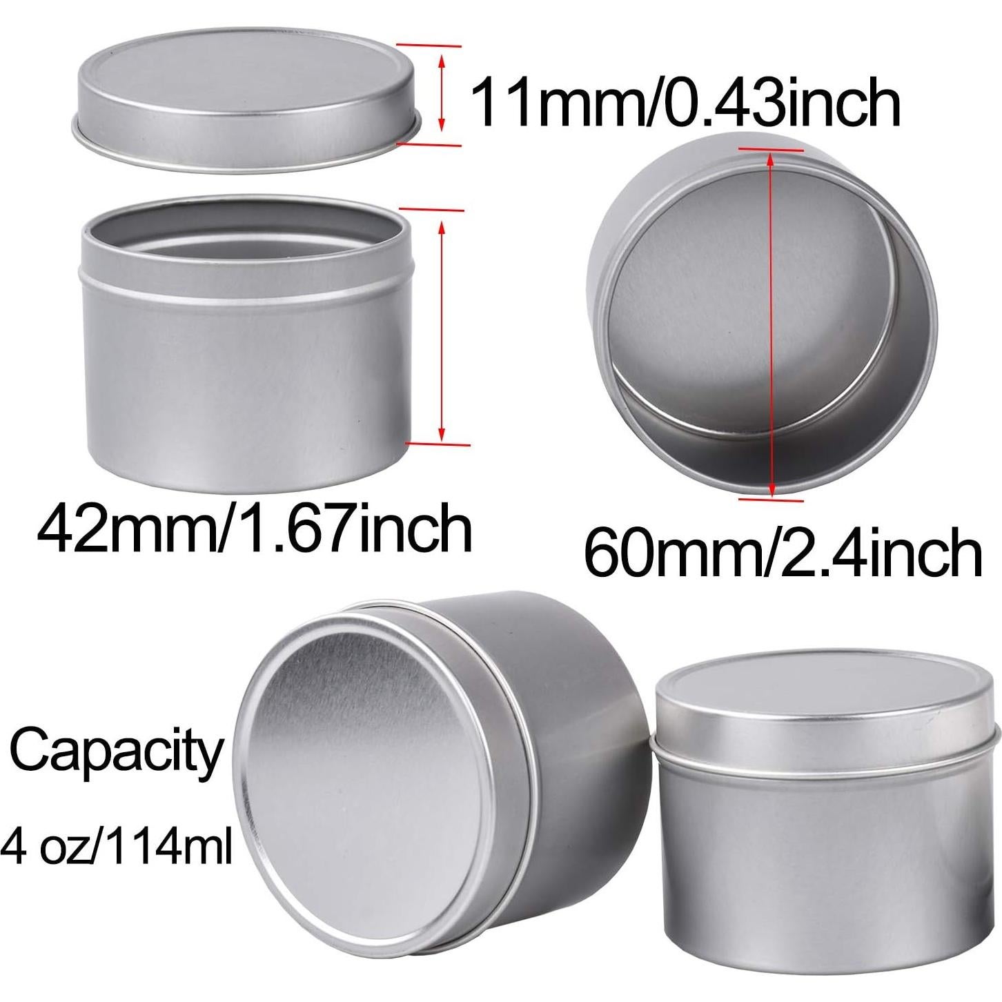 Kit de 30 Latas para Velas EVINIS 114ml Plateadas