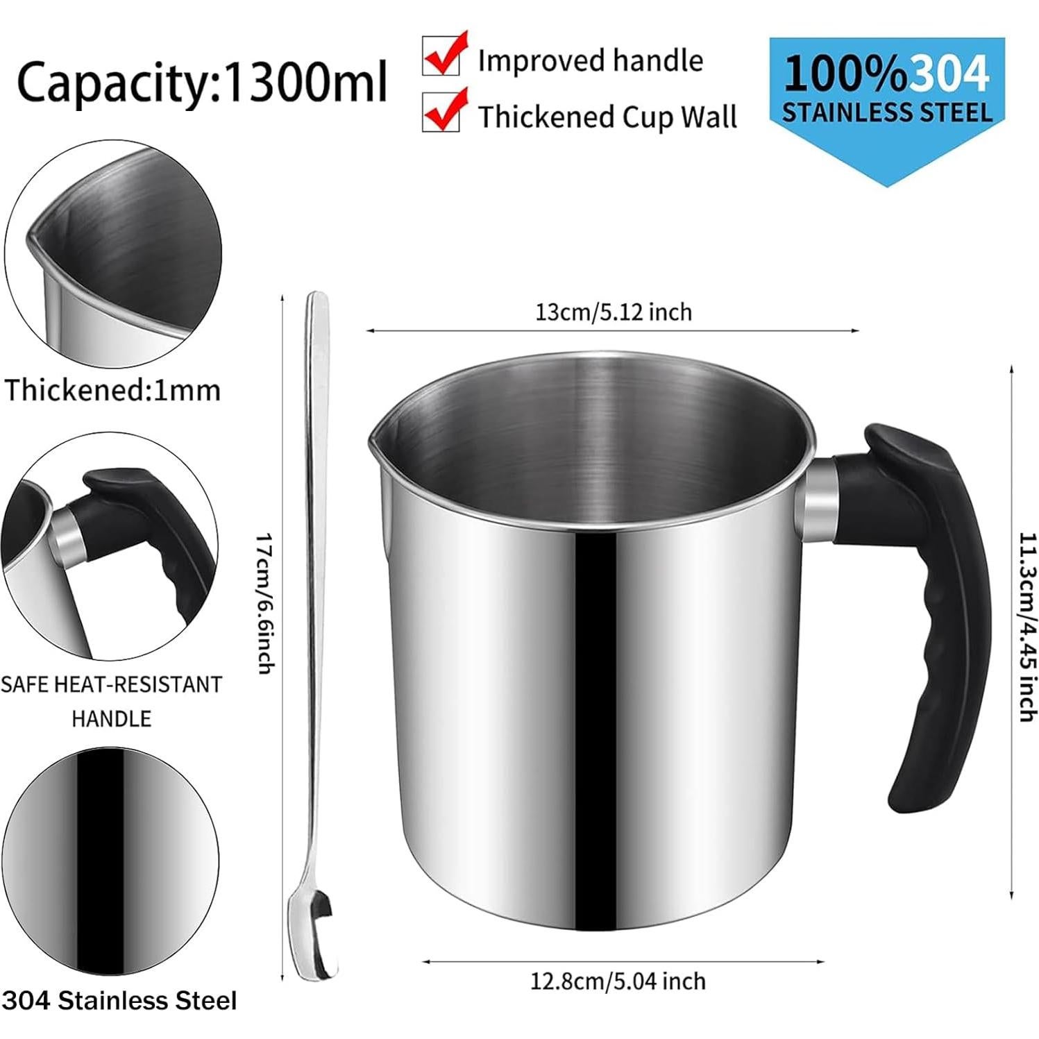 Kit para Hacer Velas DINGPAI - Olla 1300ml, Cera Soja, Mechas