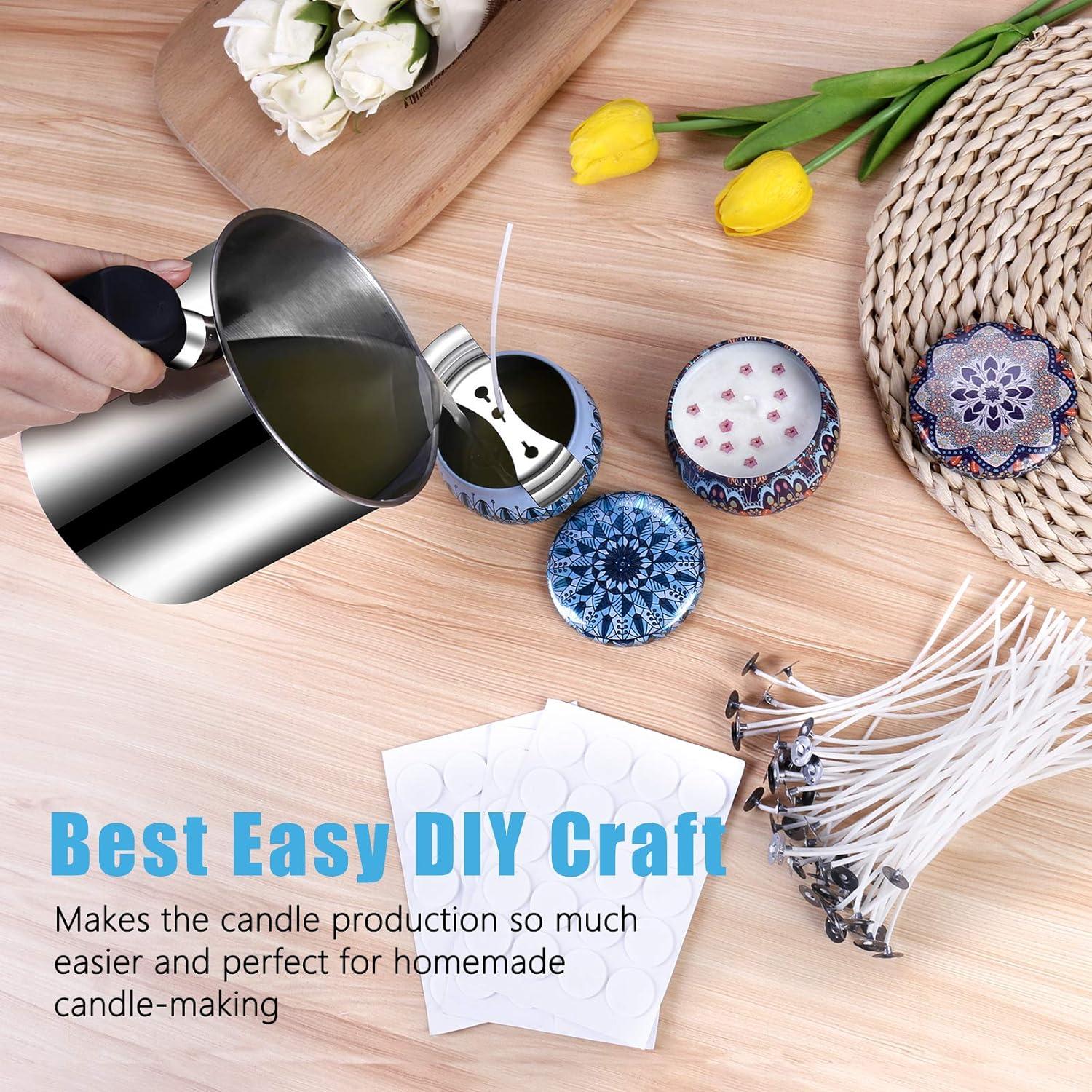 Kit para Hacer Velas DINGPAI - Olla 1300ml, Cera Soja, Mechas