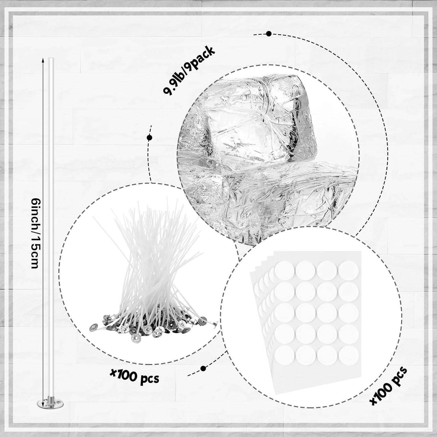 Kit de Hacer Velas en Gel Heigble 1.5 kg con Mechas y Tinte