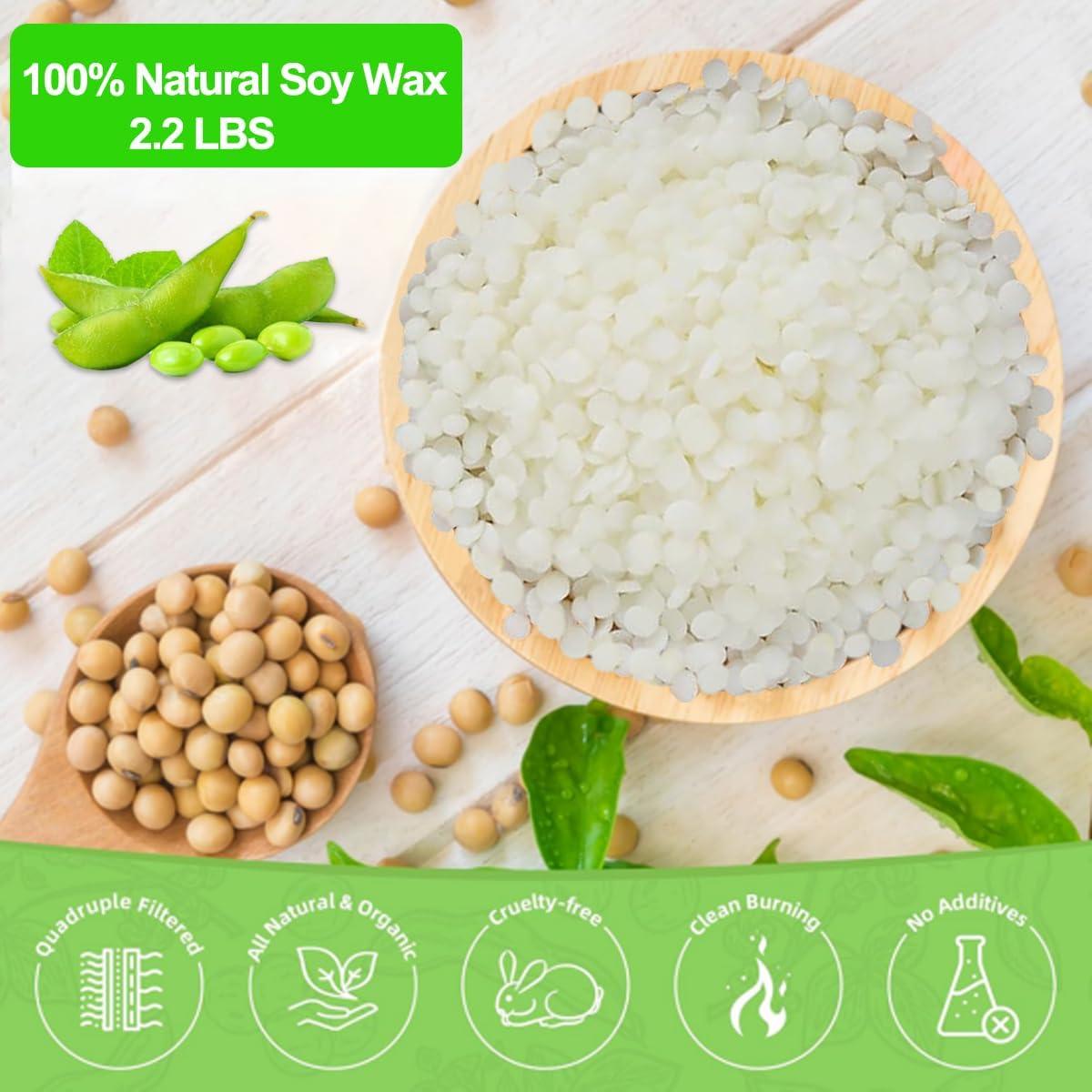 Kit de Velas DIY JBEIY - 1 kg Cera de Soja, 200 Mechas