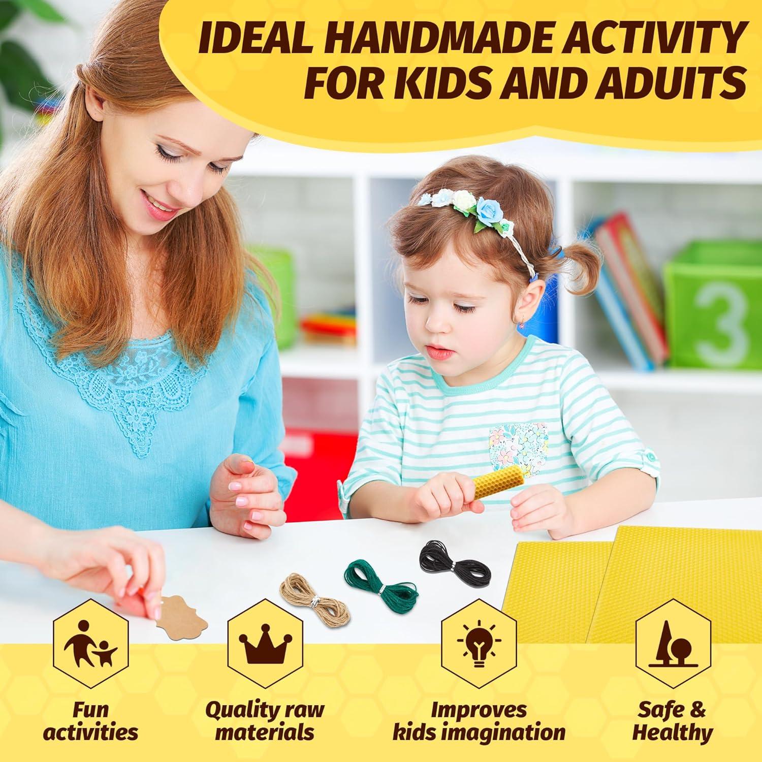 Kit de Fabricación de Velas de Cera de Abeja HASSLICKIT - 10 Hojas 20.32 cm