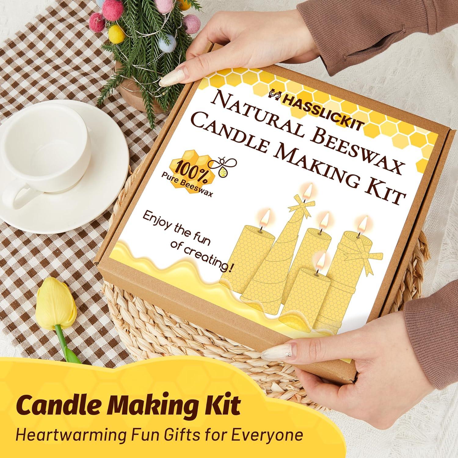 Kit de Fabricación de Velas de Cera de Abeja HASSLICKIT - 10 Hojas 20.32 cm