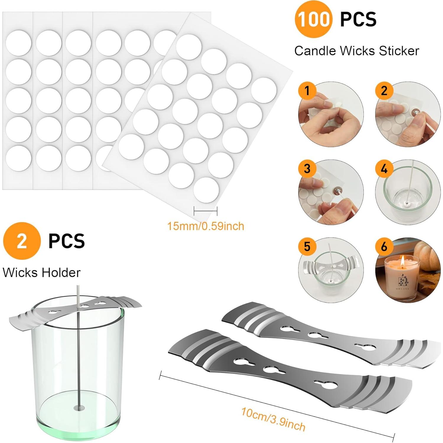 Juego de Mechas de Vela Algodón 20 cm Ohcans - 100 Pcs