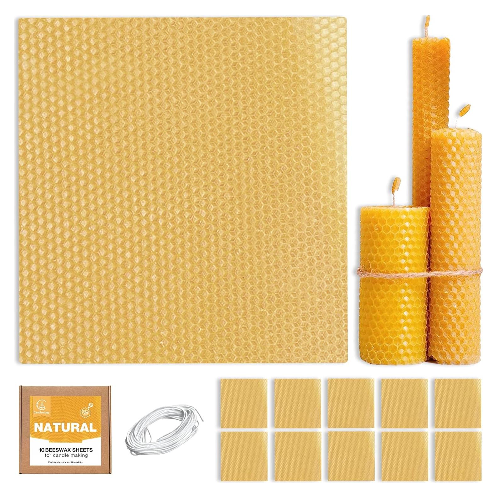 Kit de Hojas de Cera de Abeja Candleology - 10 Piezas DIY