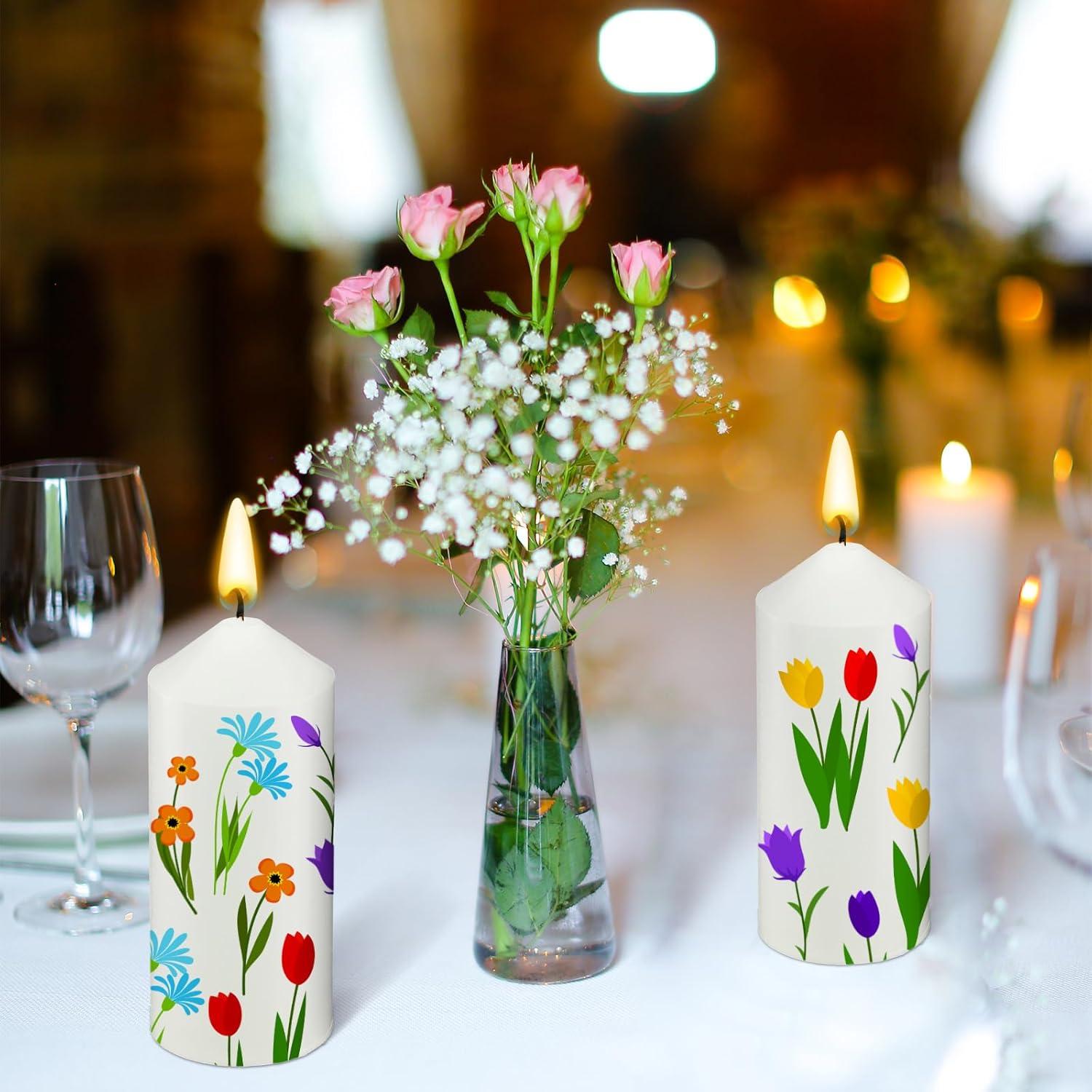 Kit de Pintura de Velas MTLEE 48 Pcs DIY con 6 Velas Blancas