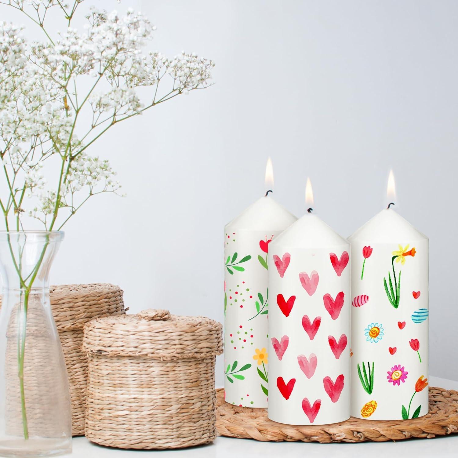 Kit de Pintura de Velas MTLEE 48 Pcs DIY con 6 Velas Blancas