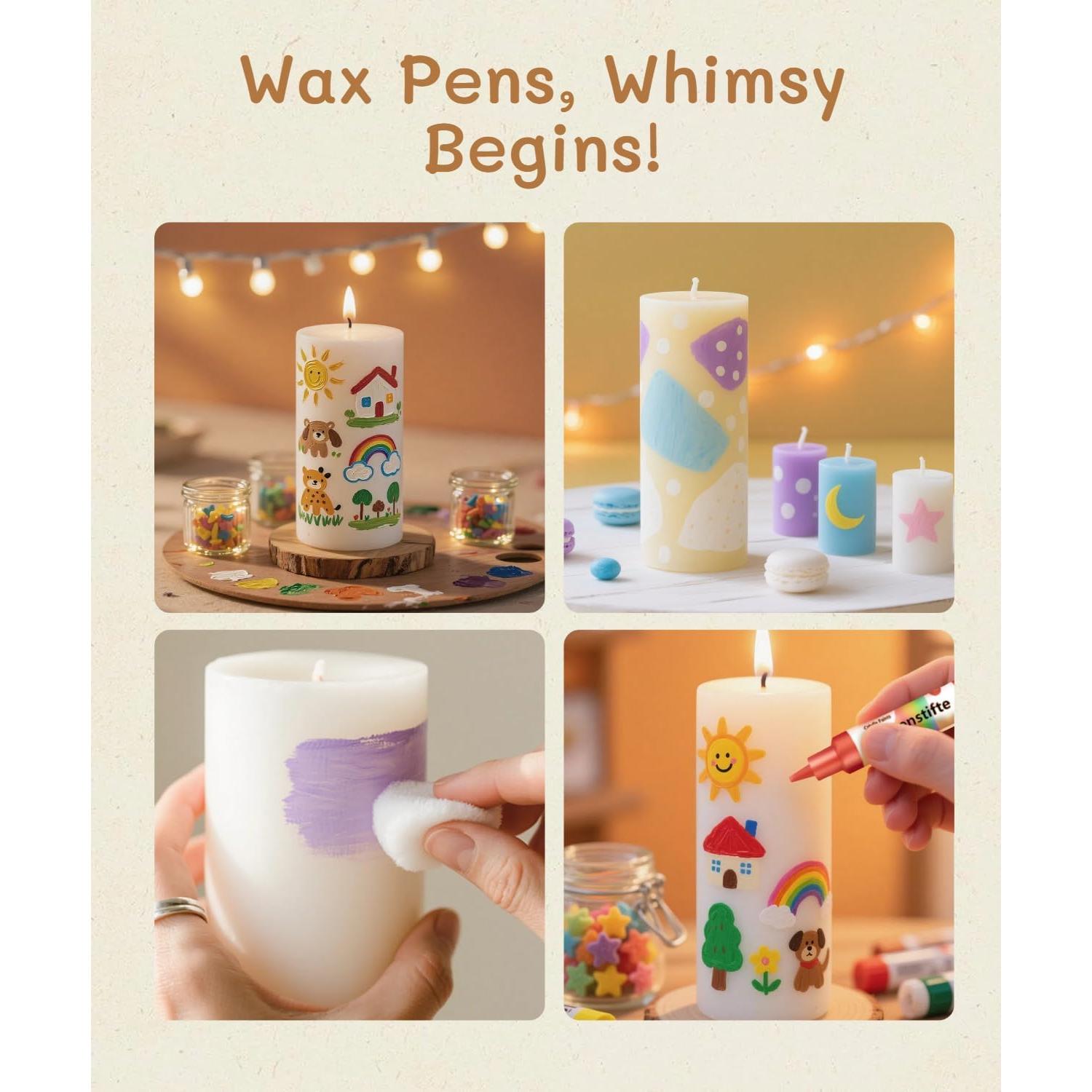 Bolígrafo de Cera para Velas GooBoom, 16 Colores No Tóxicos