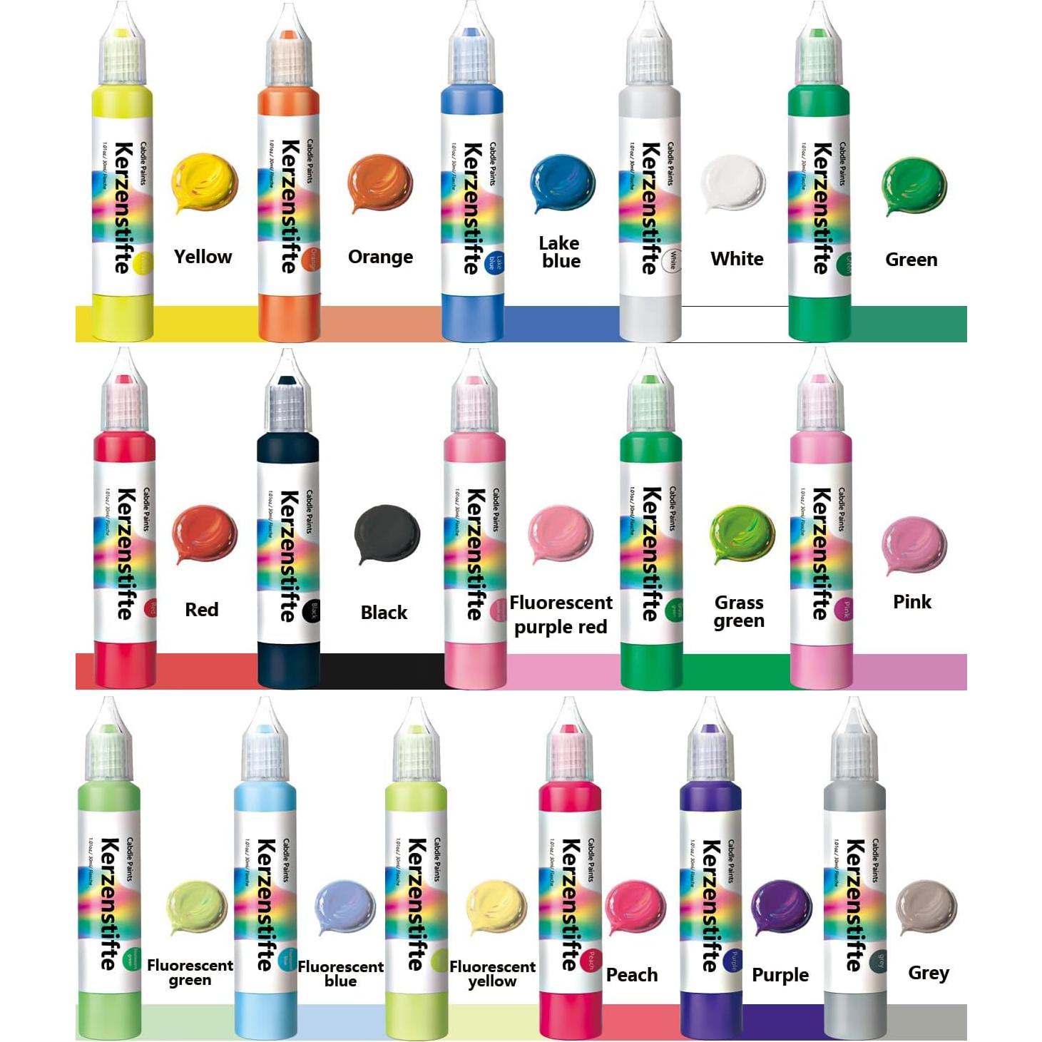 Bolígrafo de Cera para Velas GooBoom, 16 Colores No Tóxicos