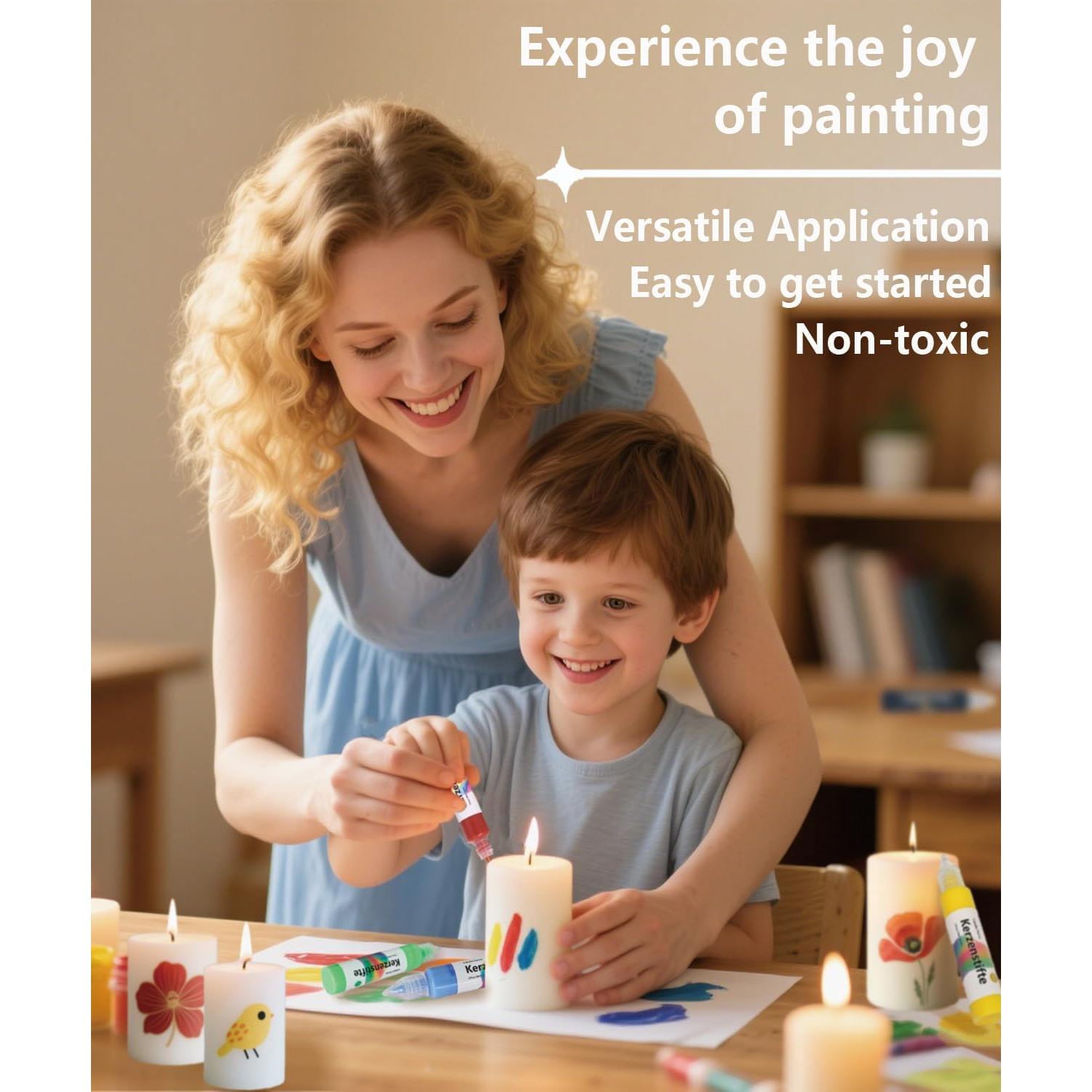 Bolígrafo de Cera para Velas GooBoom, 16 Colores No Tóxicos