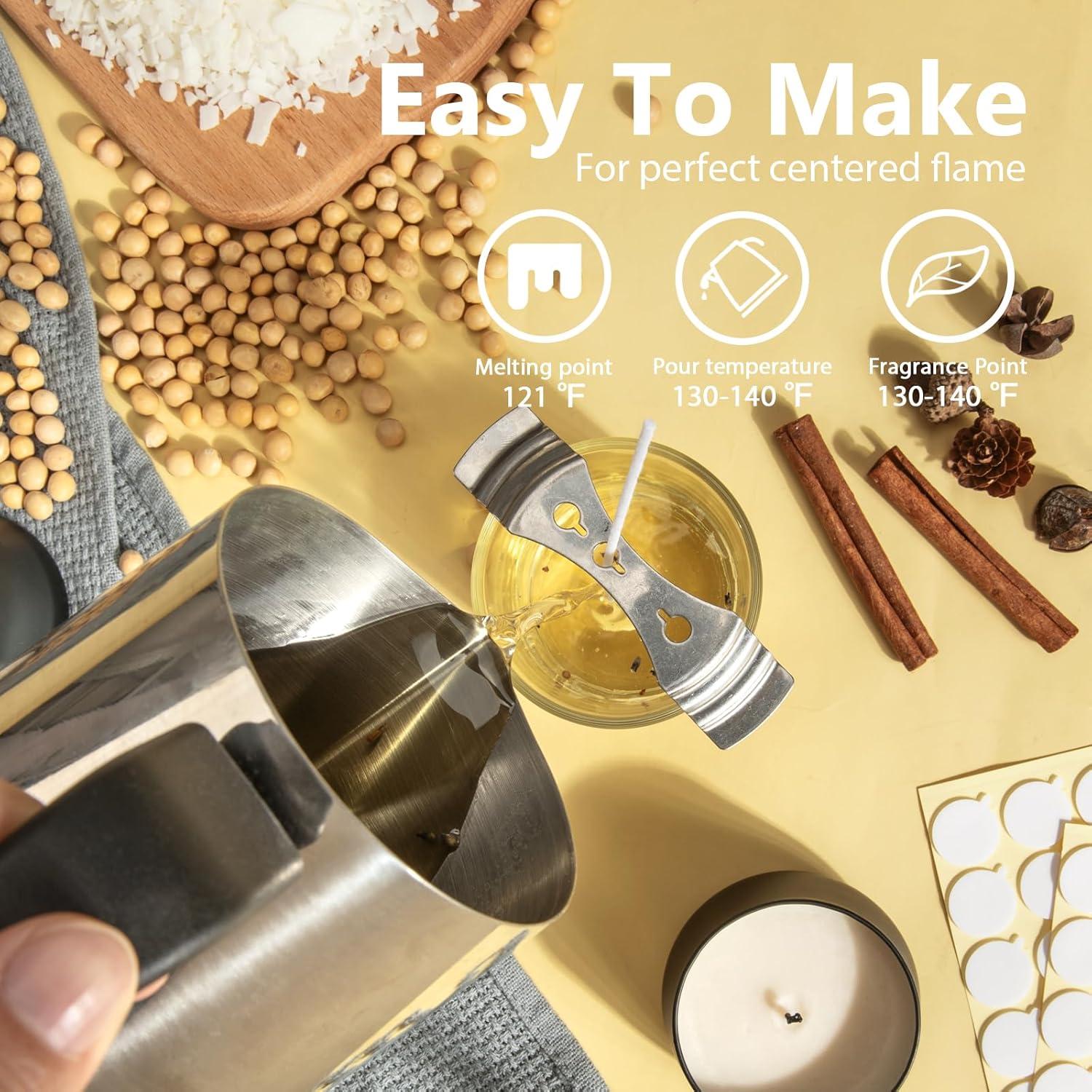 Kit de Fabricación de Velas FUHITIM - 2.27 kg Cera de Soja + 100 Mechas