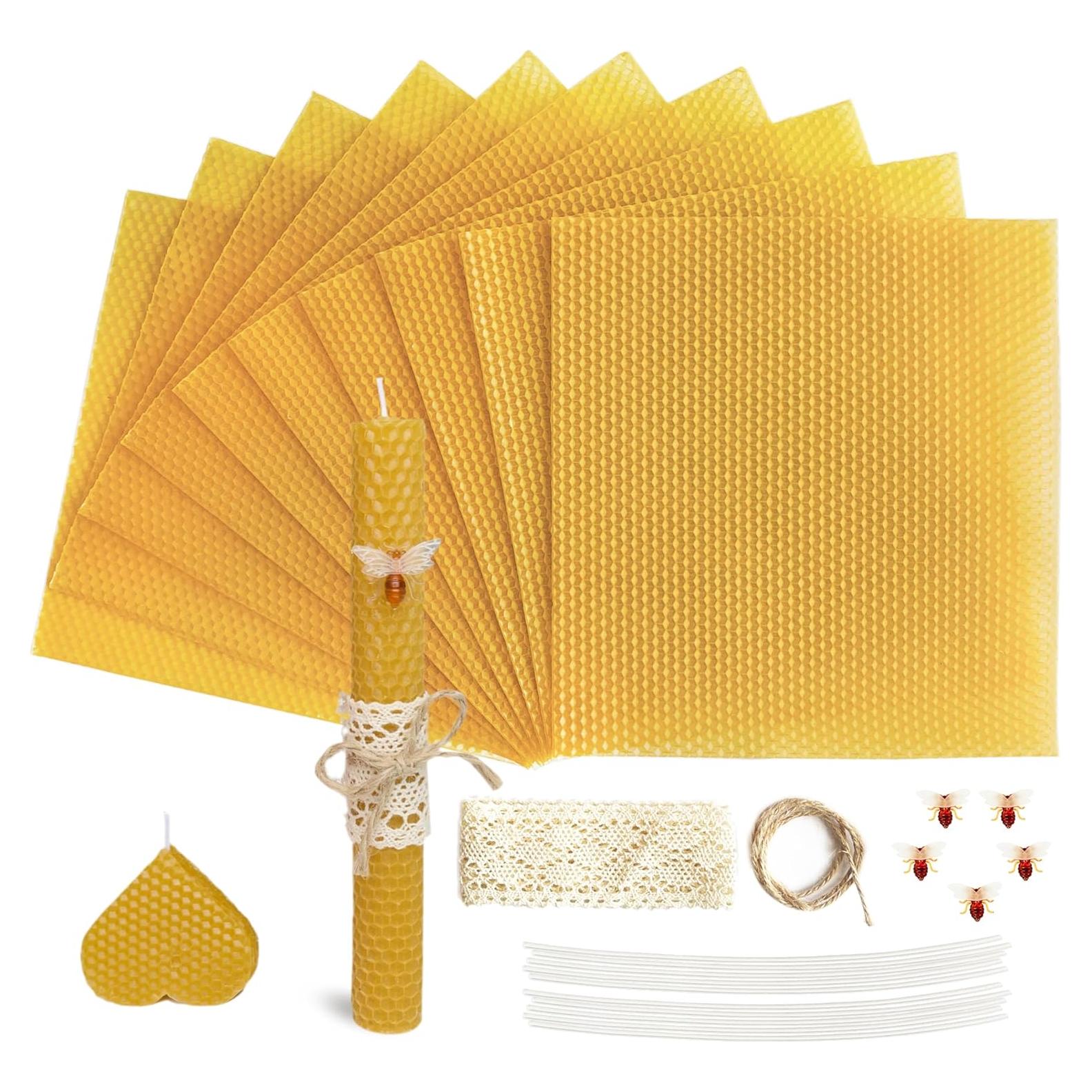 Kit de Fabricación de Velas de Cera de Abeja Lacaser 10pcs