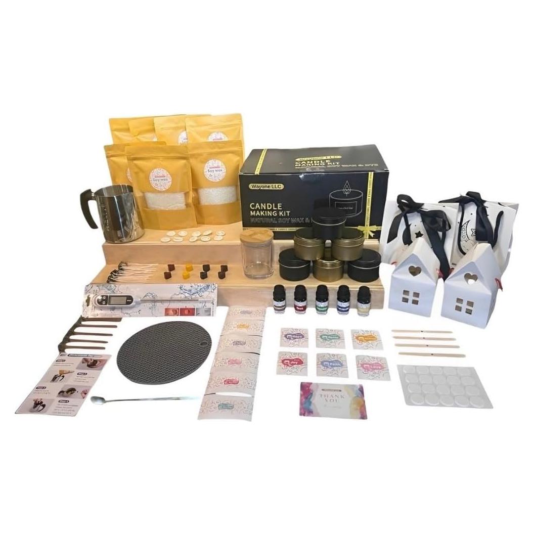Kit de Fabricación de Velas WAYONE - Cera de Soja, 5 Aromas
