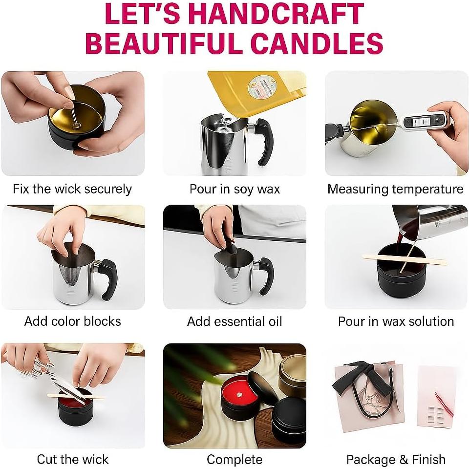 Kit de Fabricación de Velas WAYONE - Cera de Soja, 5 Aromas