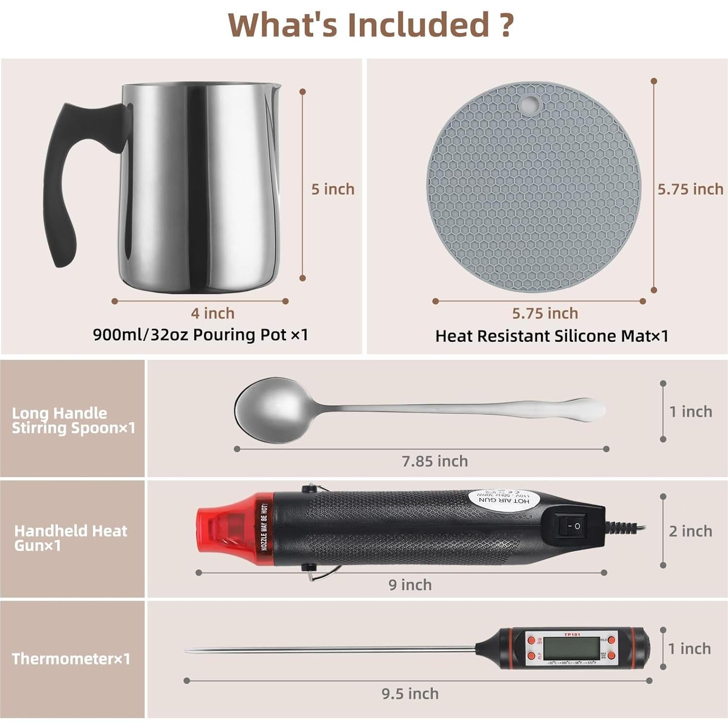 Kit de Suministros para Hacer Velas Handysienda - 7 Piezas