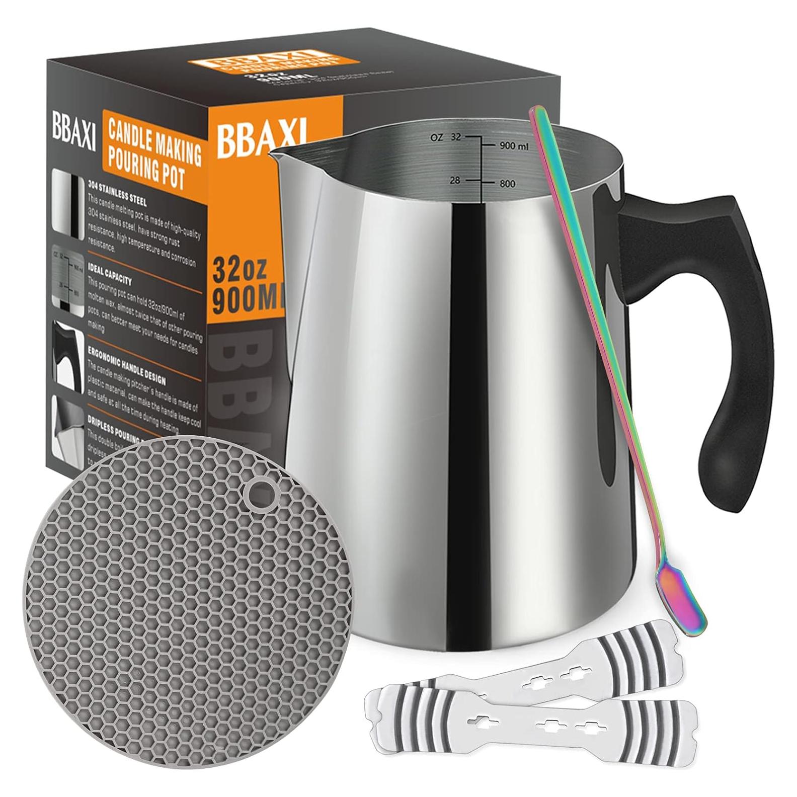 BBAXI Kit de Fabricación de Velas - Olla 900ml Acero Inoxidable