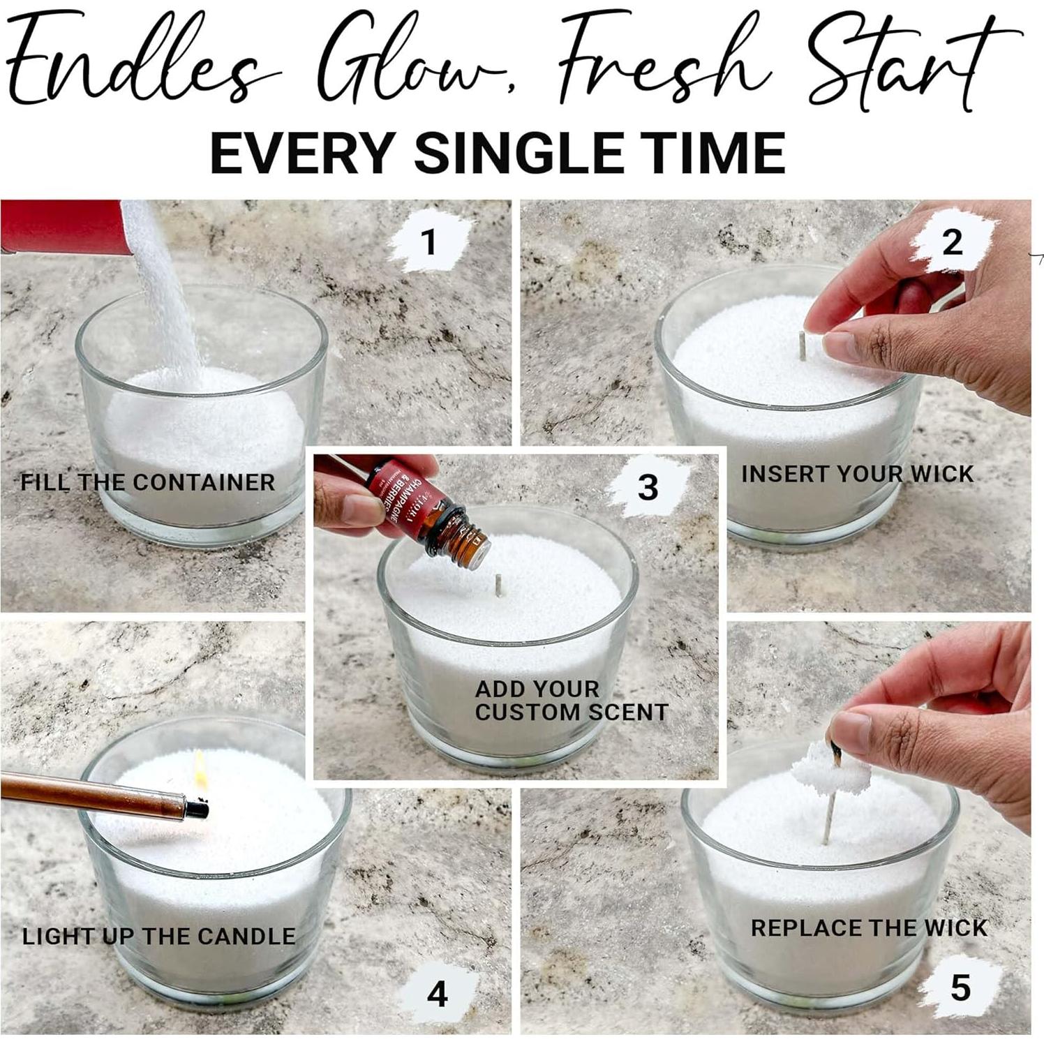 Kit de Fabricación de Velas Fiora Naturals - 30 Mechas, 510g Cera