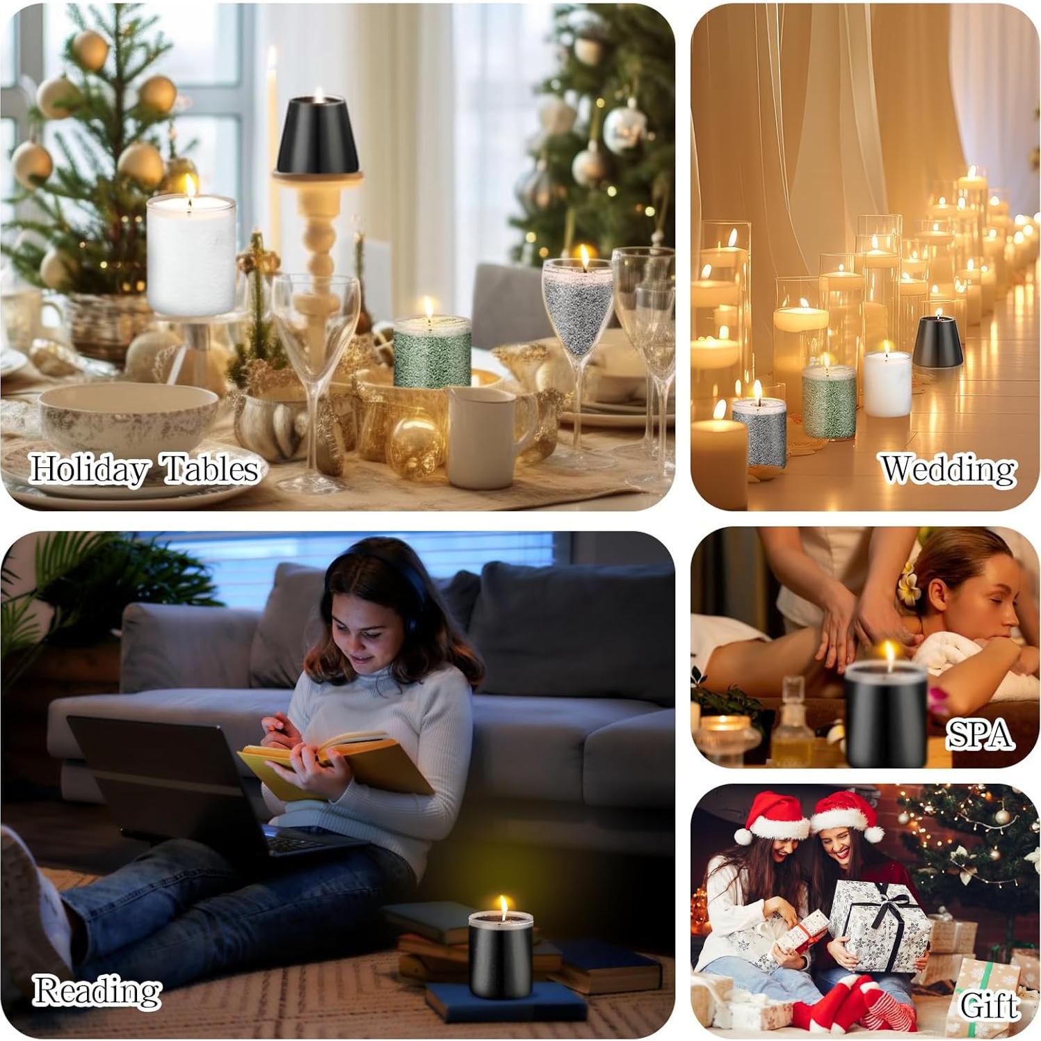 Kit de Velas de Arena MTLEE 1.5 kg con 20 Mechas - Negro