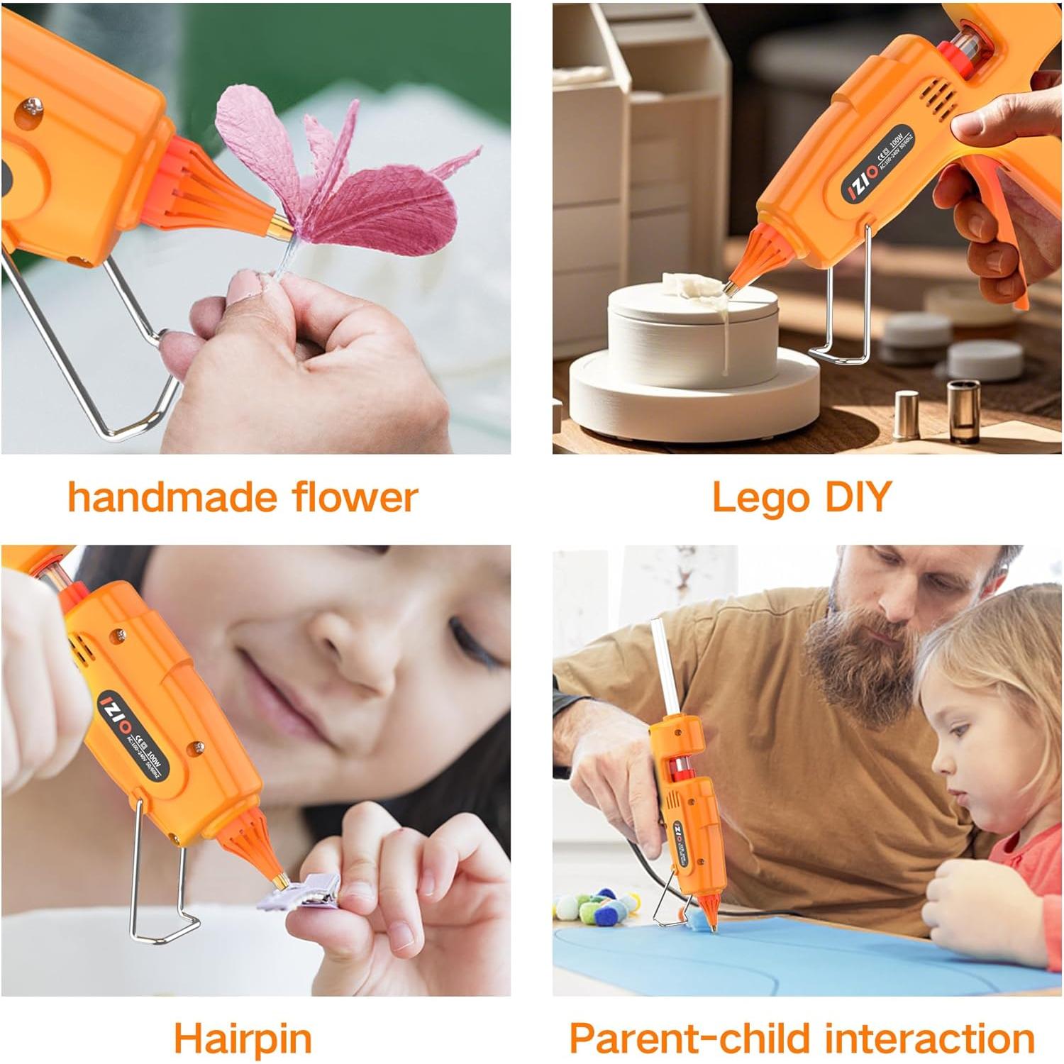 Pistola de Pegamento IZIO 100W - Calentamiento Rápido, 21 Barras