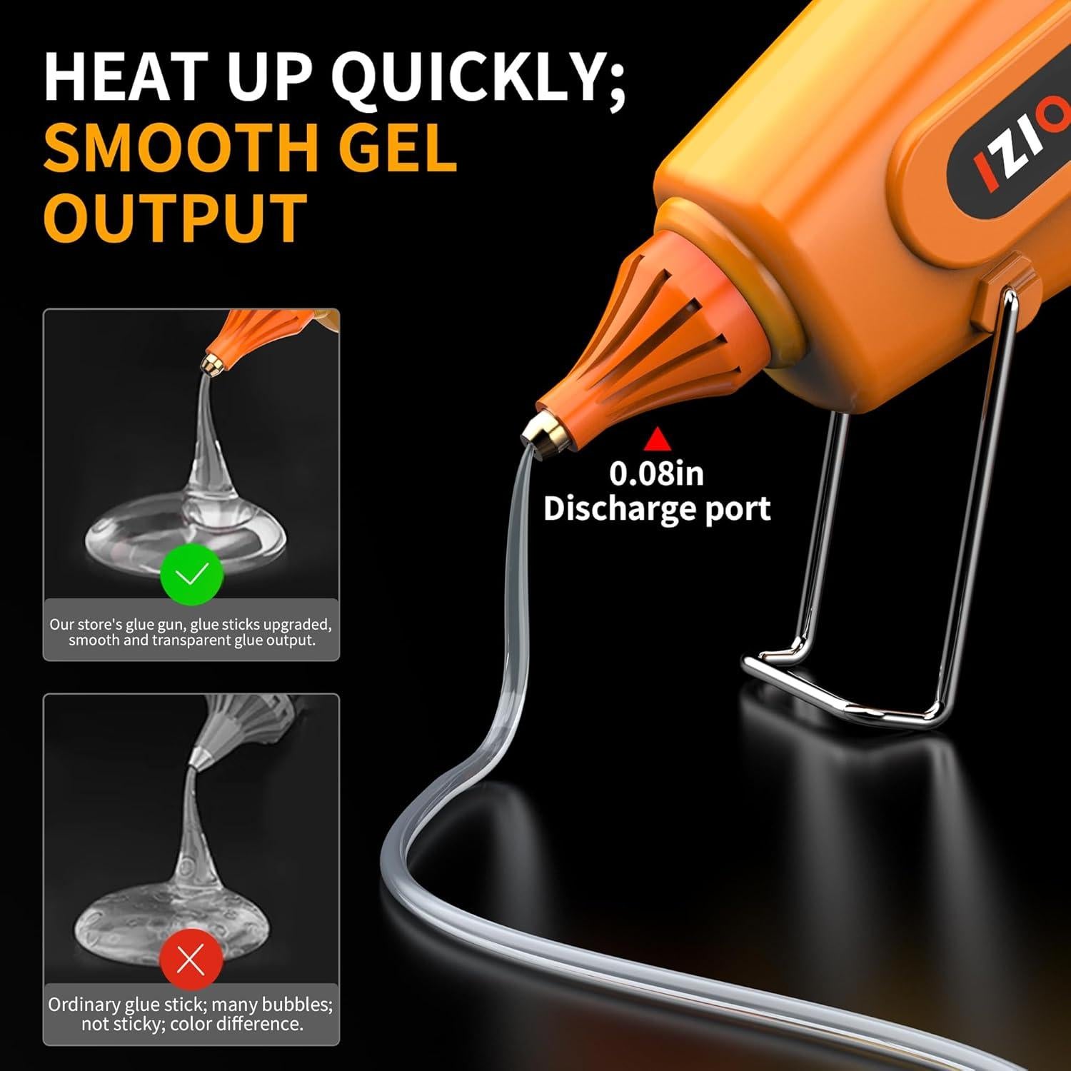 Pistola de Pegamento IZIO 100W - Calentamiento Rápido, 21 Barras