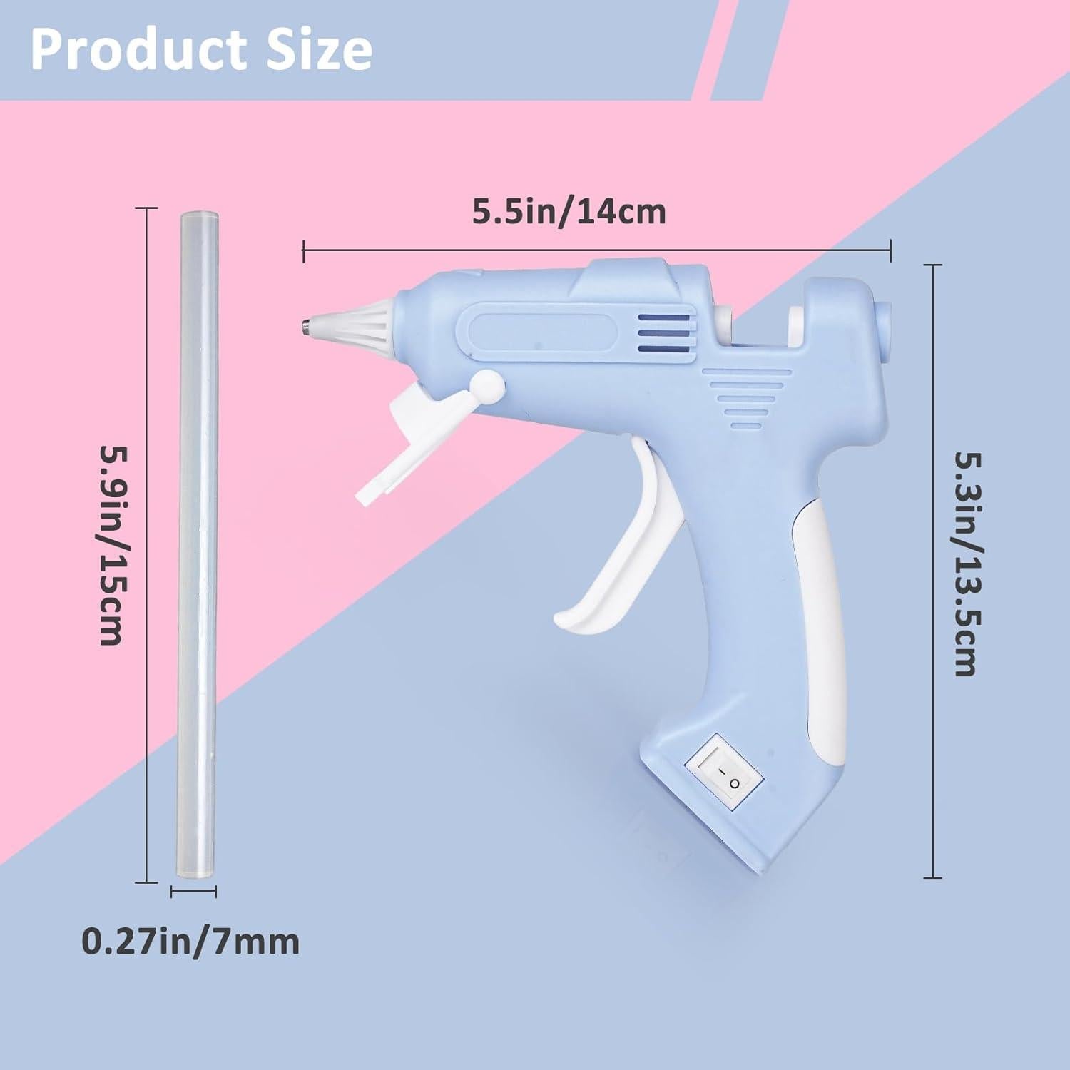Pistola de Pegamento Caliente Inalámbrica Gunhay con 10 Barras