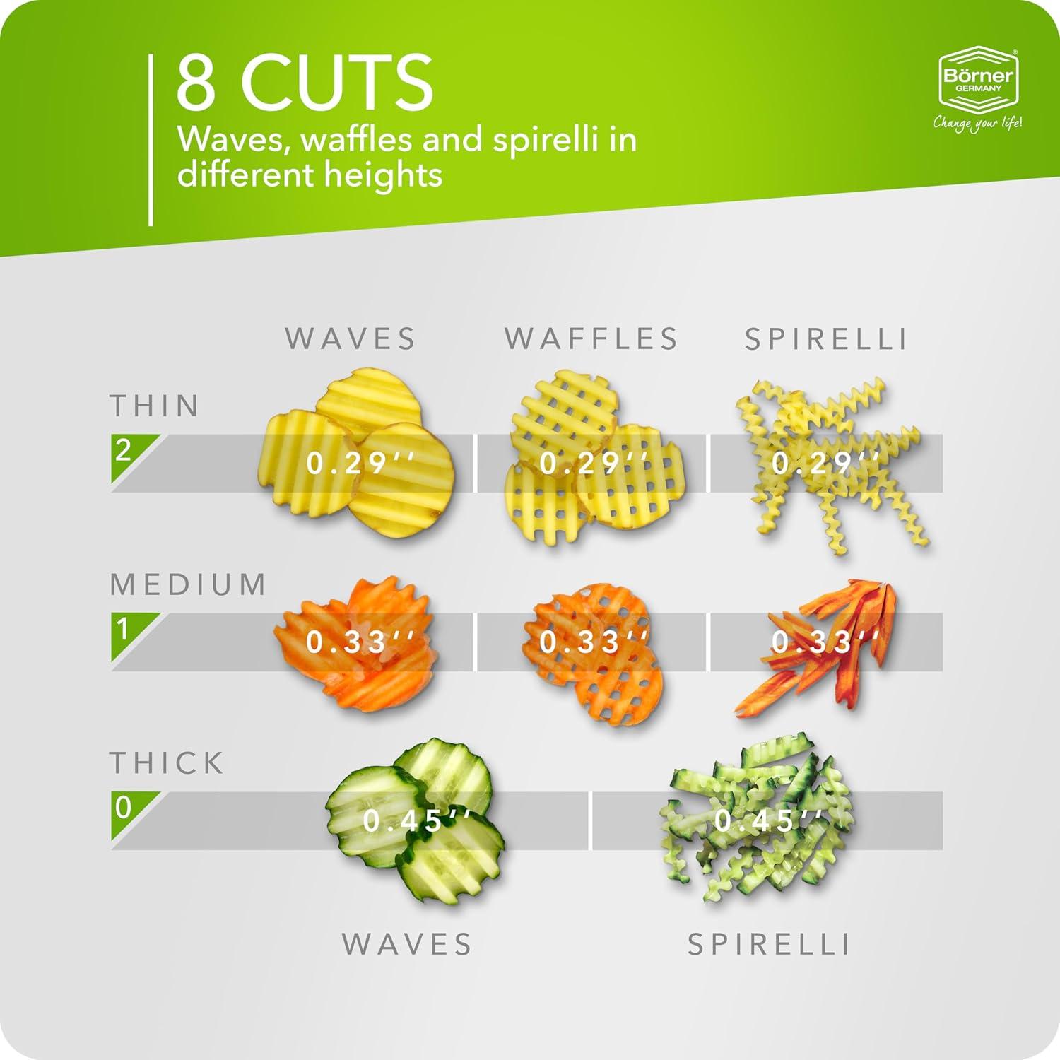 Cortador de Verduras Börner Wave-Waffle + Protector Verde