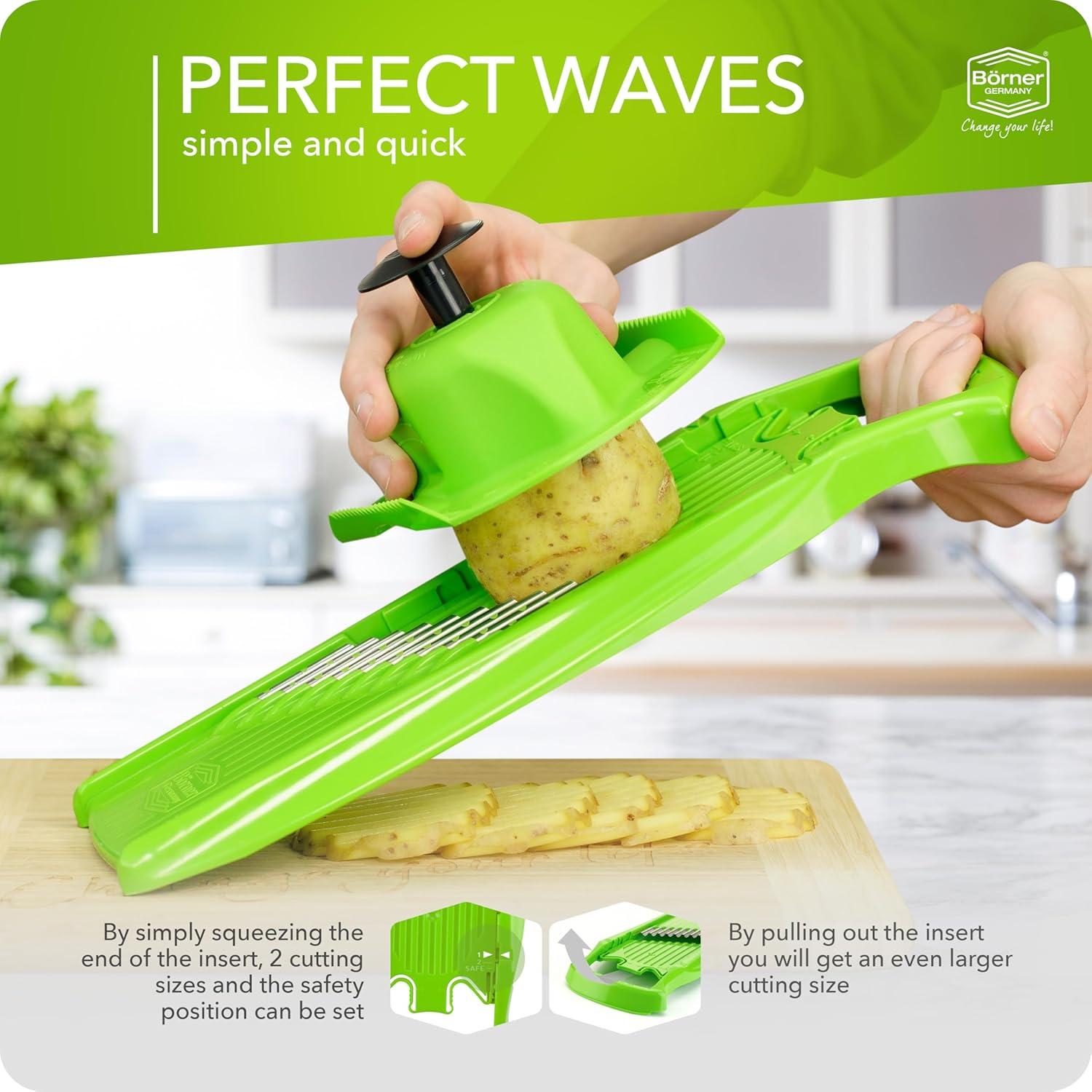 Cortador de Verduras Börner Wave-Waffle + Protector Verde