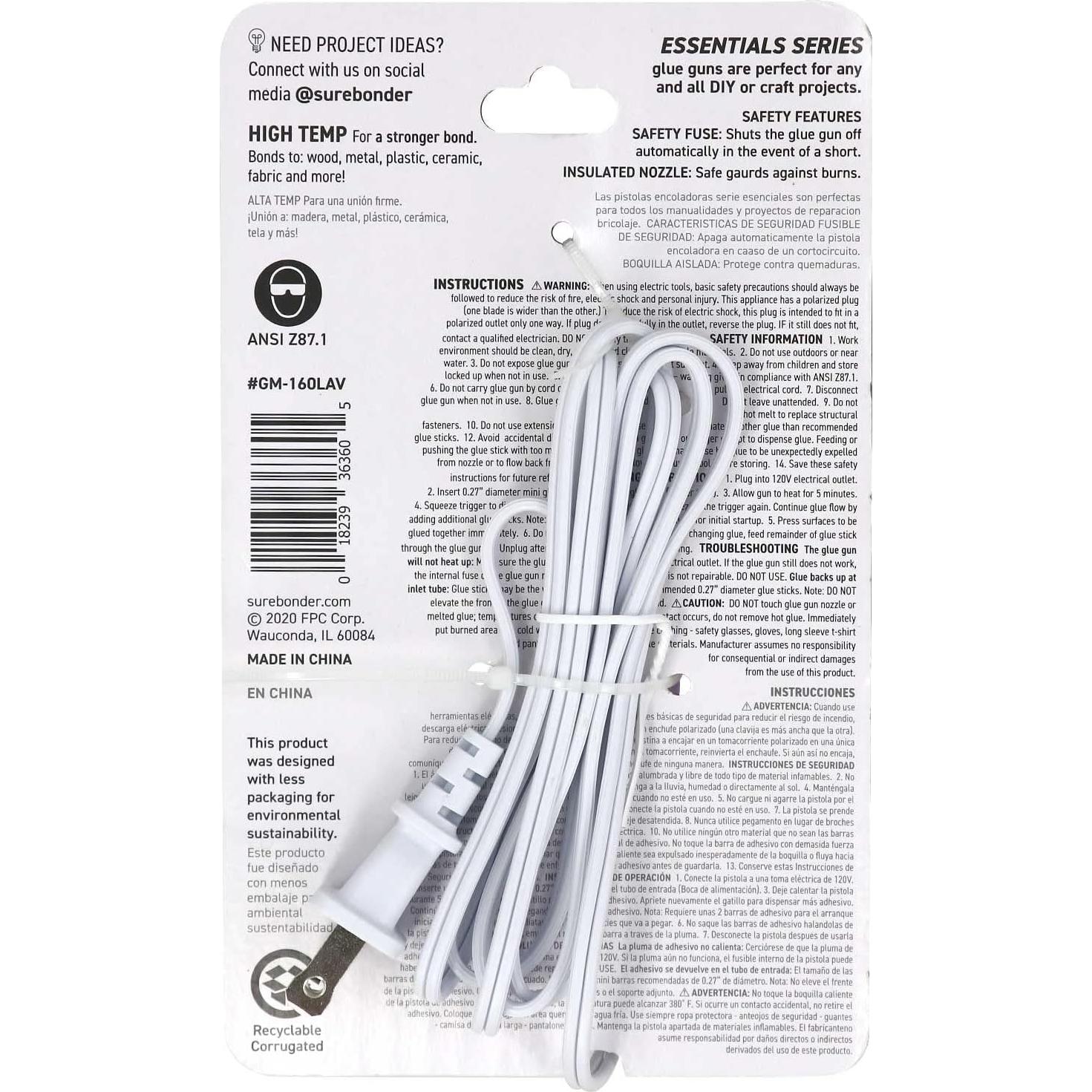 Pistola de Pegamento Caliente Mini Surebonder Lavanda 10W