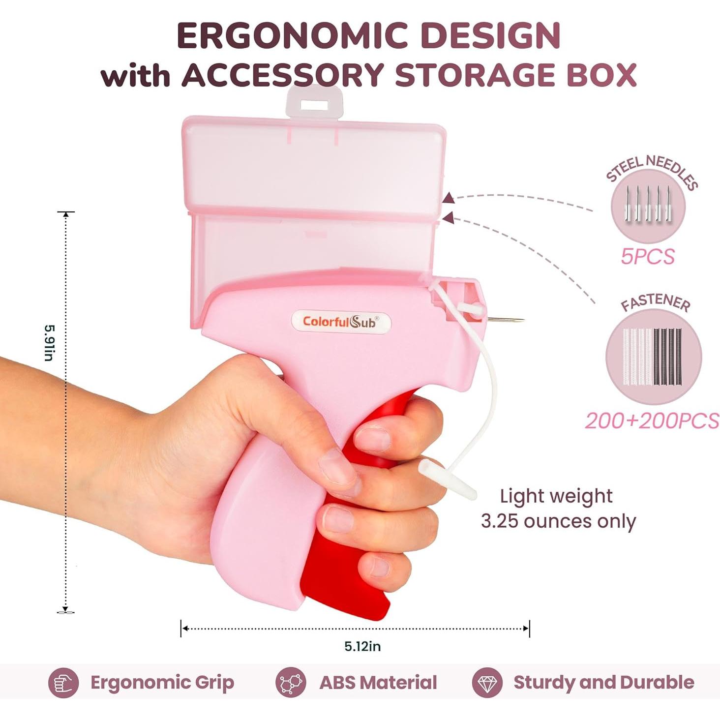 Pistola de Puntadas ColorfulSub Rosa con 6 Agujas y 3000 Sujetadores