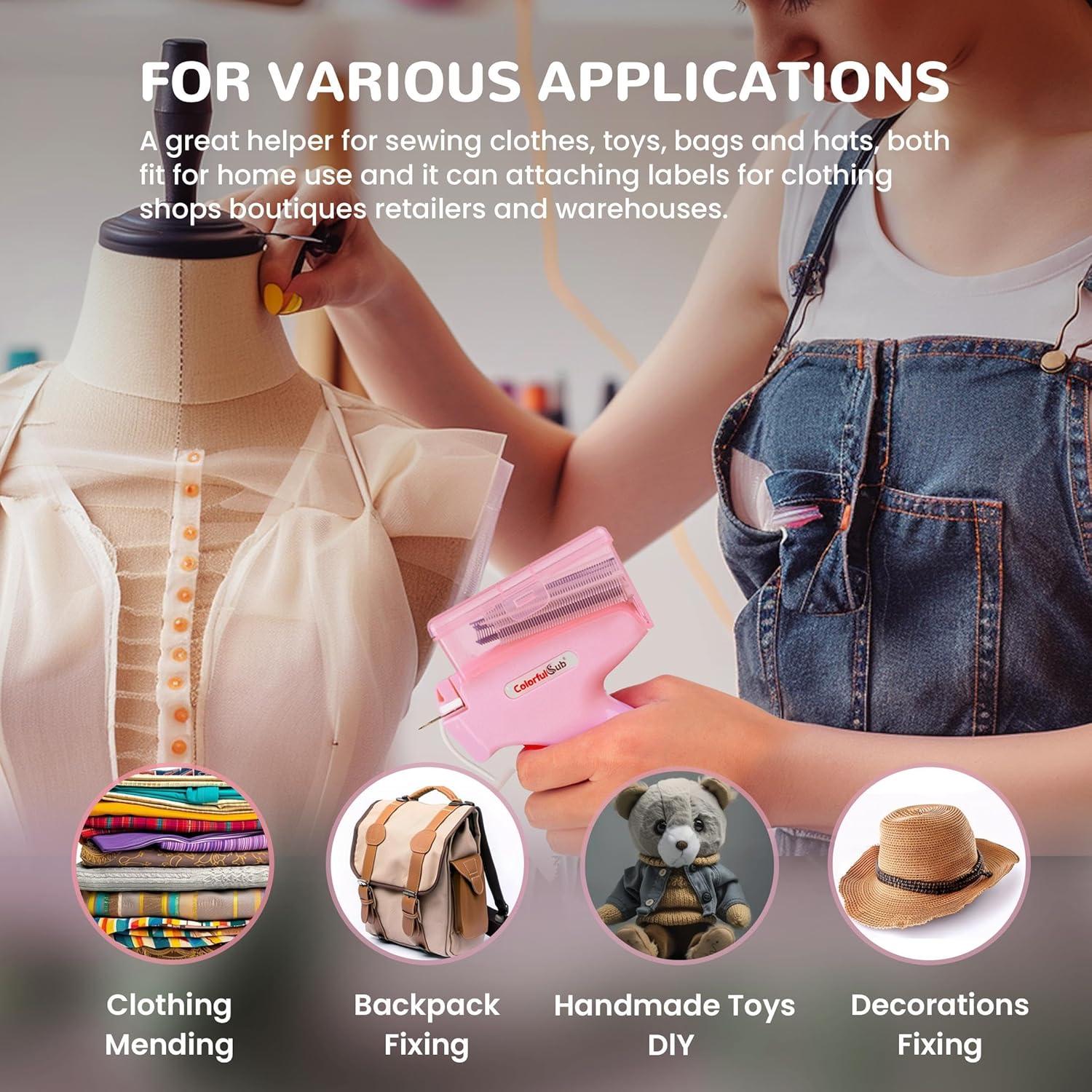 Pistola de Puntadas ColorfulSub Rosa con 6 Agujas y 3000 Sujetadores