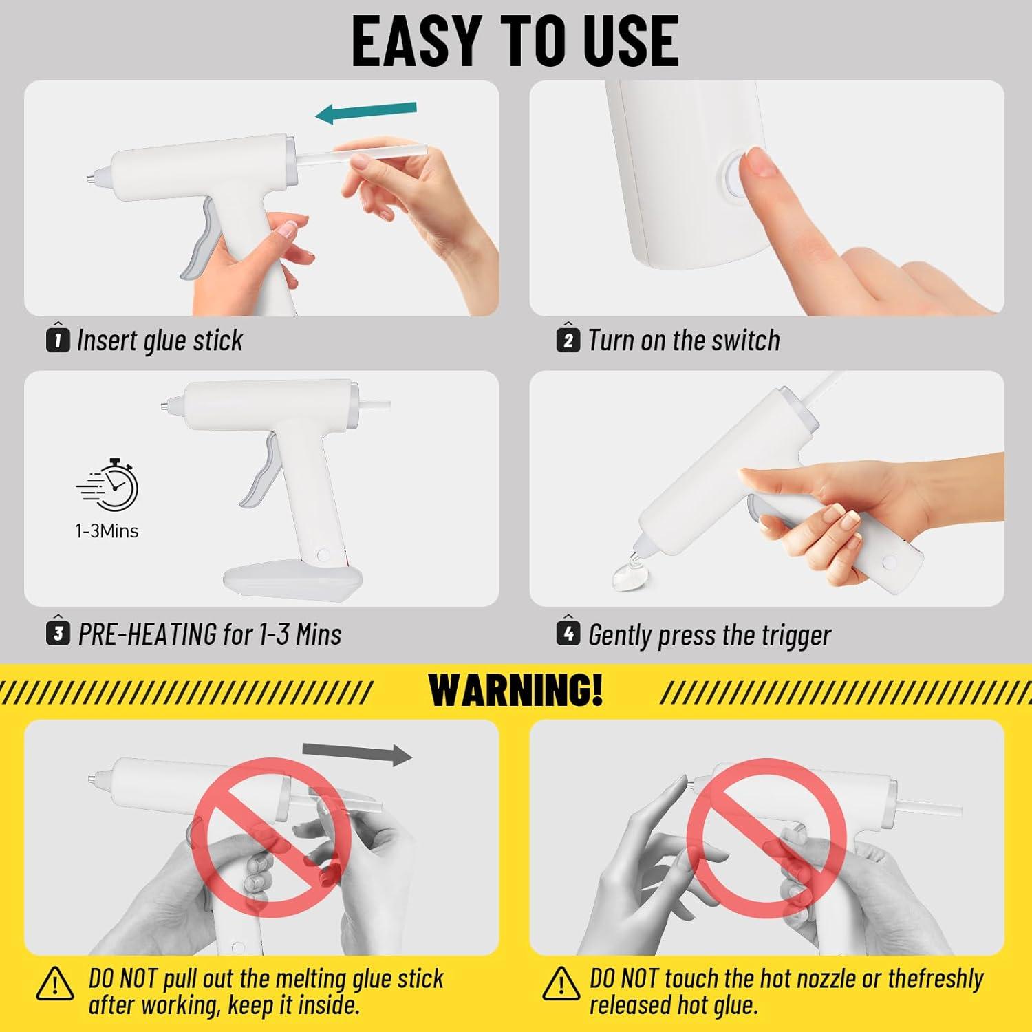 Pistola de Pegamento Caliente Inalámbrica DajiZynx 20W con 30 Barritas