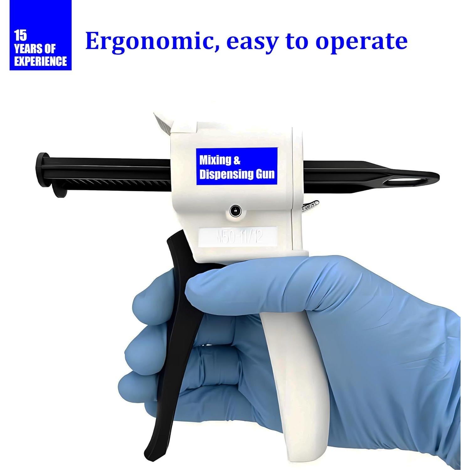 Pistola de Dispensación AB SoKalChw 50ml 1:1/2:1 con Boquillas