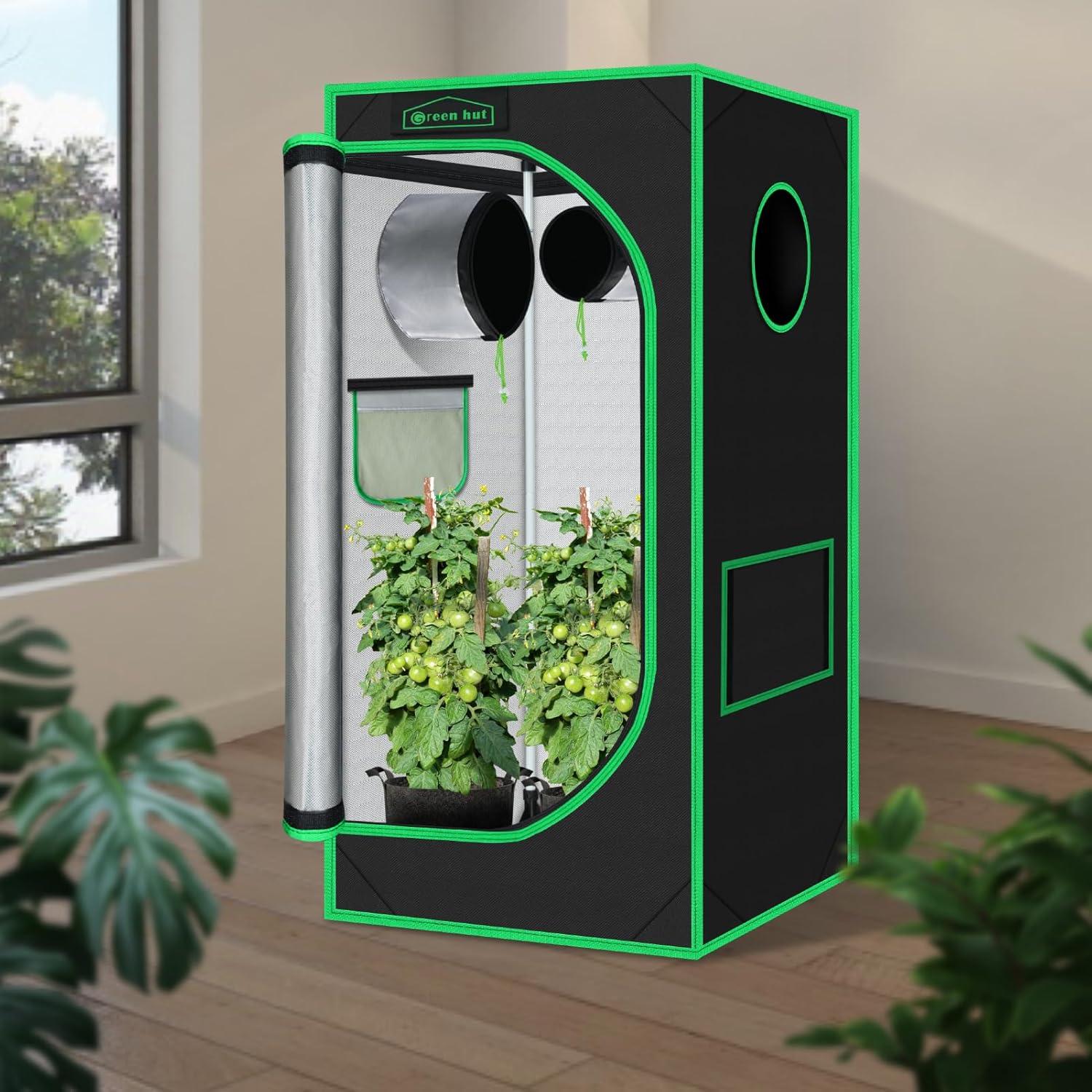 Carpa de Cultivo Interior Green Hut 60x60x120 cm 600D Mylar