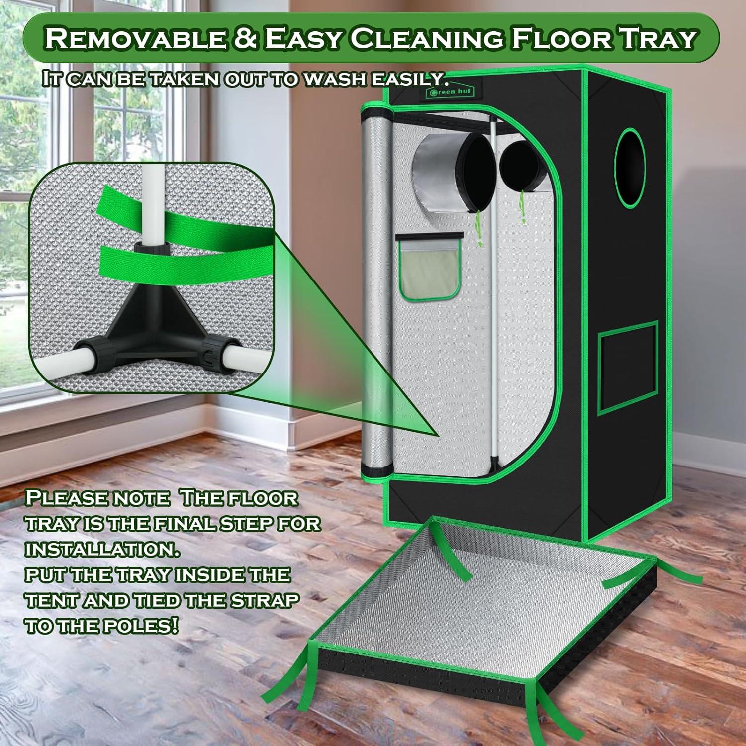 Carpa de Cultivo Interior Green Hut 60x60x120 cm 600D Mylar