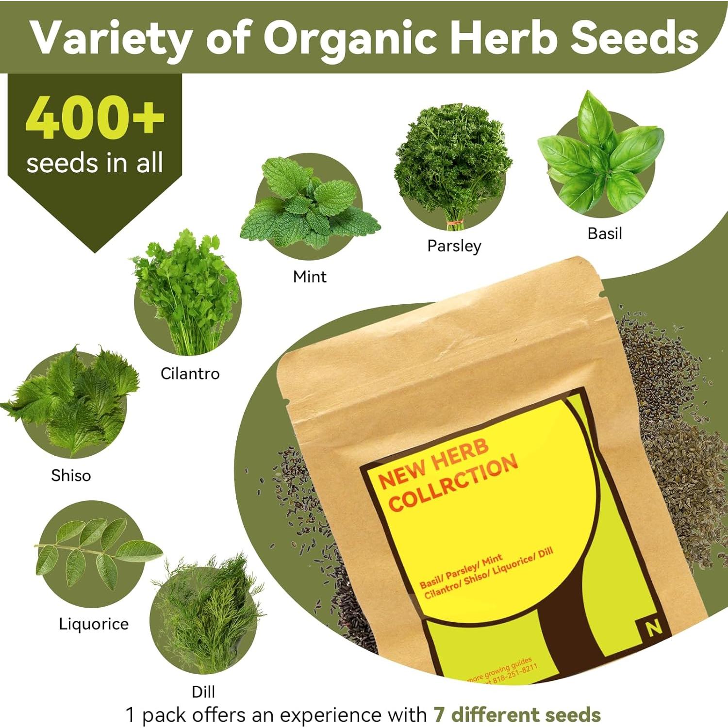 Kit de Vasos de Semillas de Hierbas Gourmet LYKOCLEAN 7 Unidades