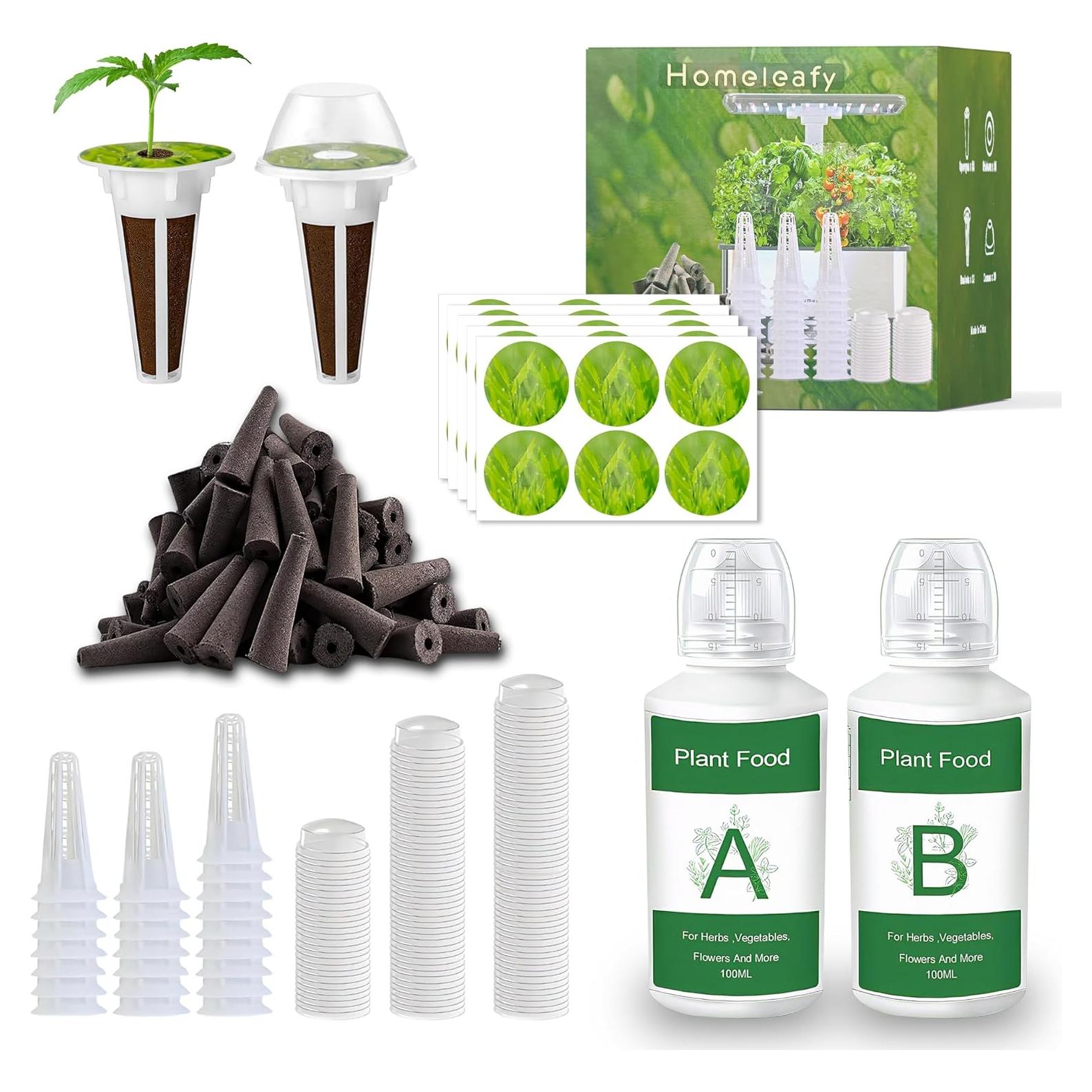 Kit de Cultivo Hidropónico Homeleafy 122 Pcs con Nutrientes