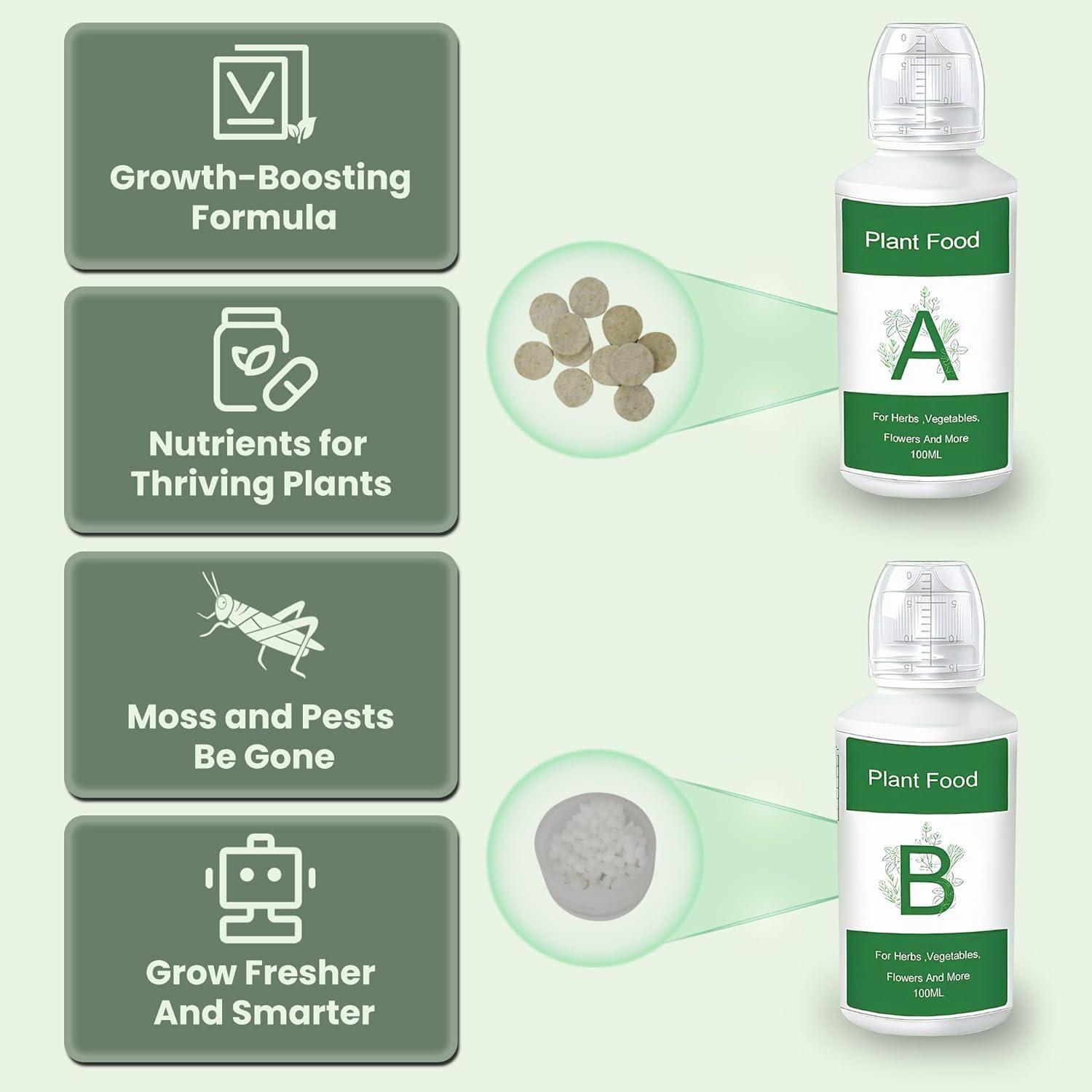 Kit de Cultivo Hidropónico Homeleafy 122 Pcs con Nutrientes