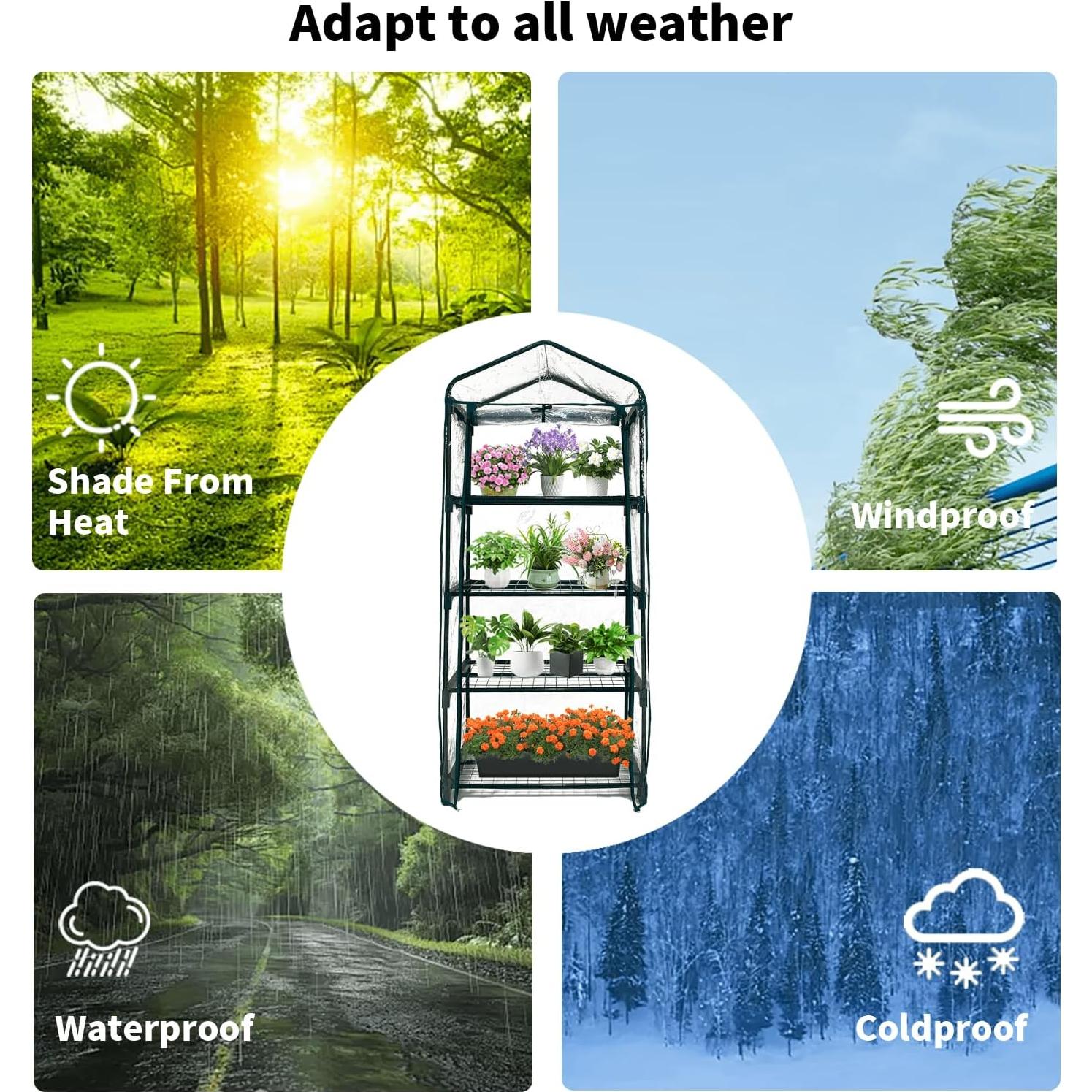 Invernadero Mini 4 Niveles GreenGiggle PVC 68.6x48.3x157.5cm