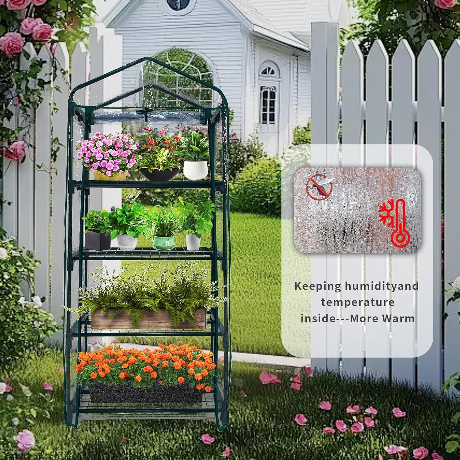 Invernadero Mini 4 Niveles GreenGiggle PVC 68.6x48.3x157.5cm