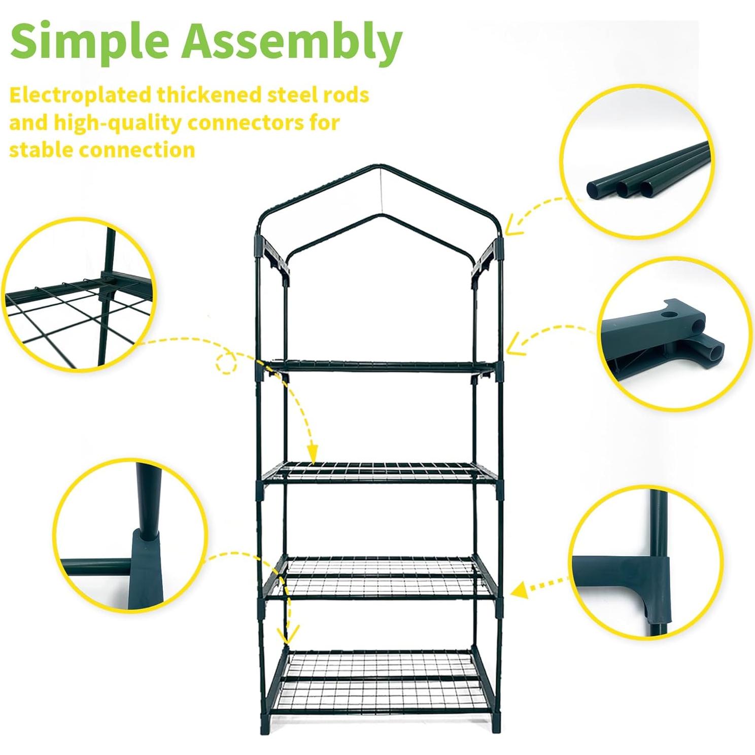Invernadero Mini 4 Niveles GreenGiggle PVC 68.6x48.3x157.5cm